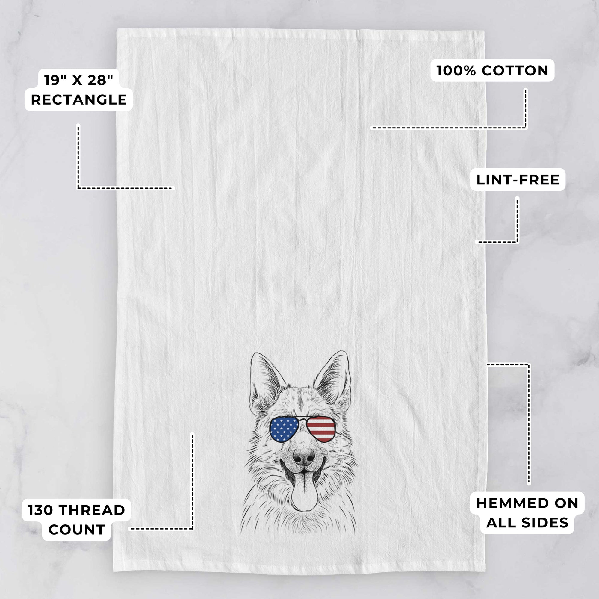 Grace the German Shepherd Tea Towel