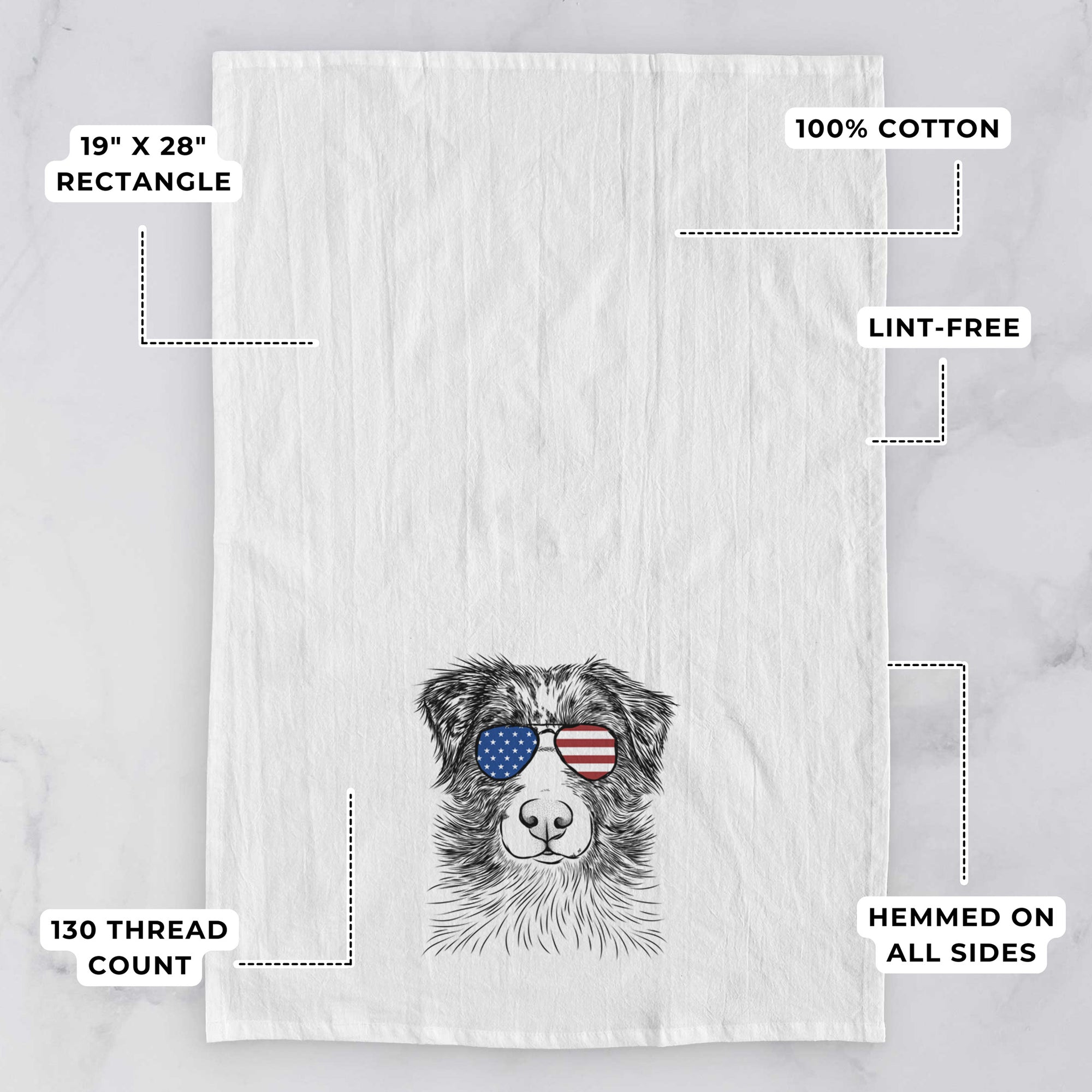 Gram the Australian Shepherd Tea Towel