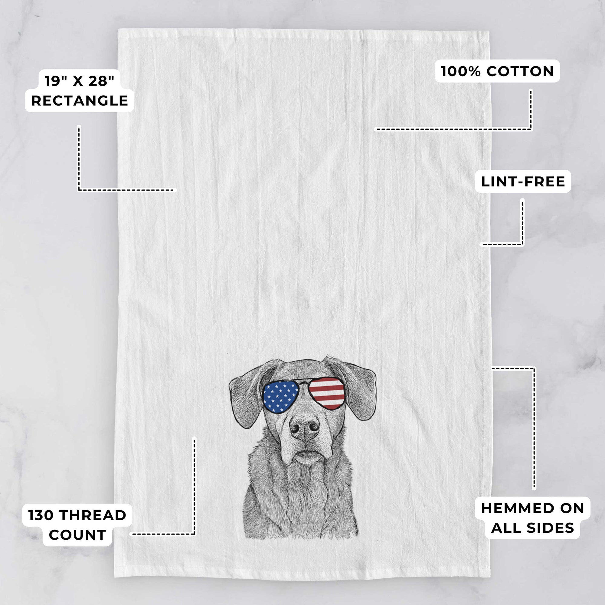 Gravy the Plott Hound Beagle Mix Tea Towel