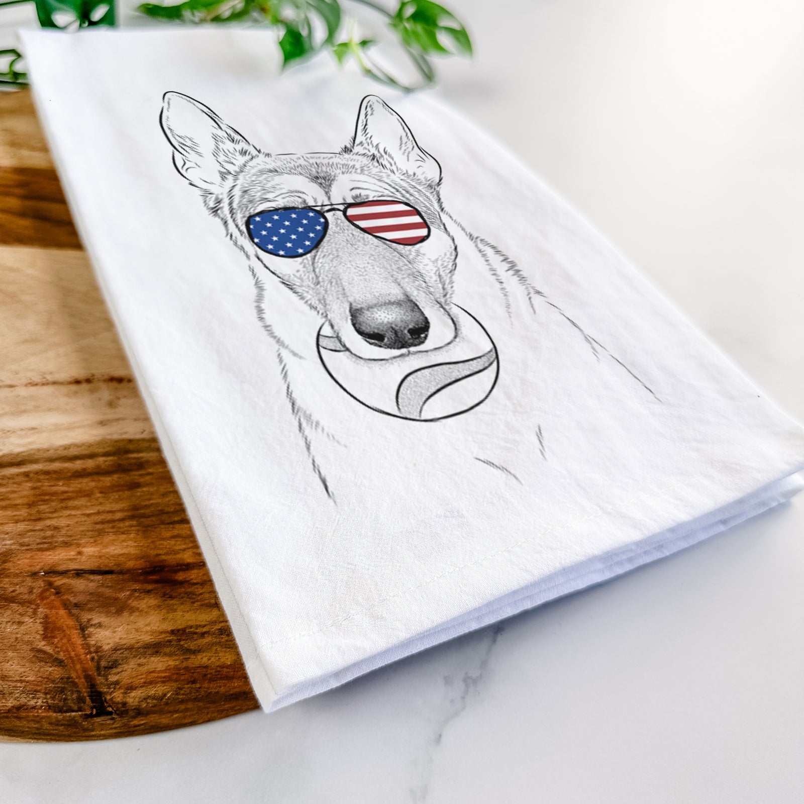 Greta the German Shepherd Tea Towel