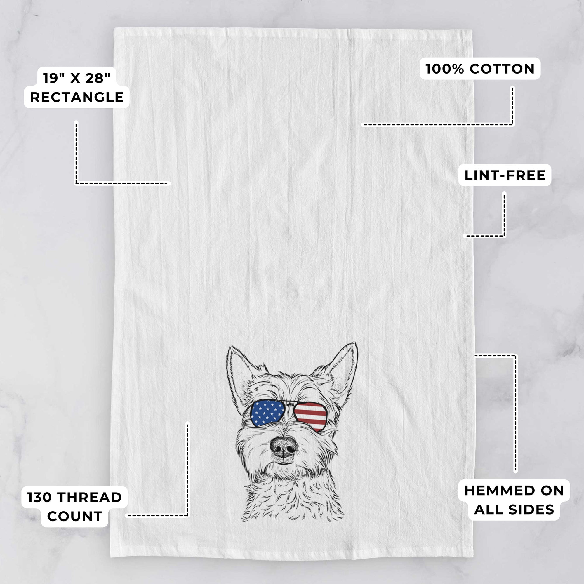 Grizel the West Highland Terrier Tea Towel