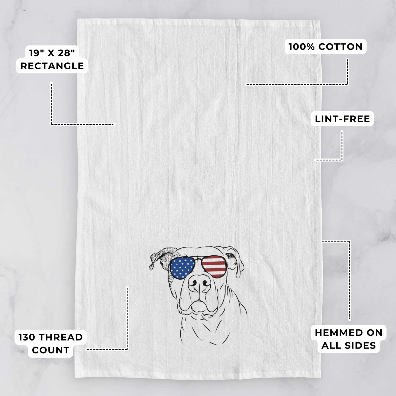 Gummy the Pitbull Tea Towel