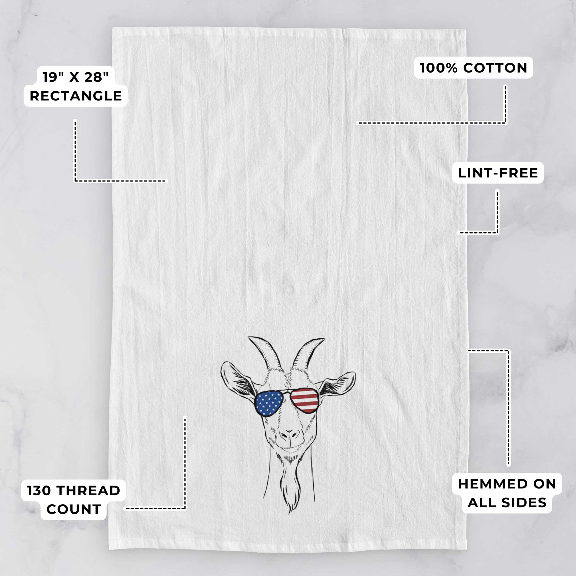 Gunnar the Goat Tea Towel