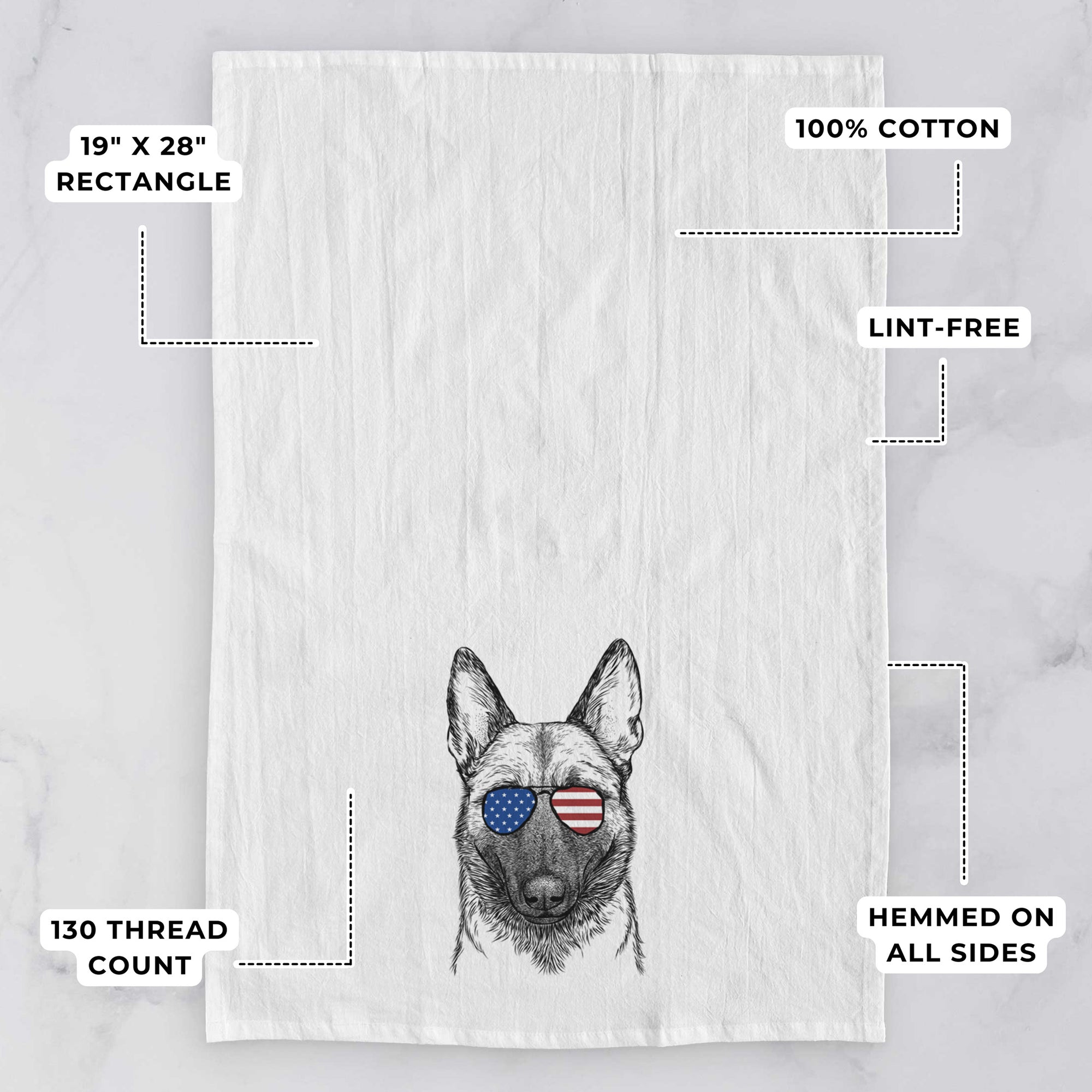 Gunther the Belgian Malinois Tea Towel