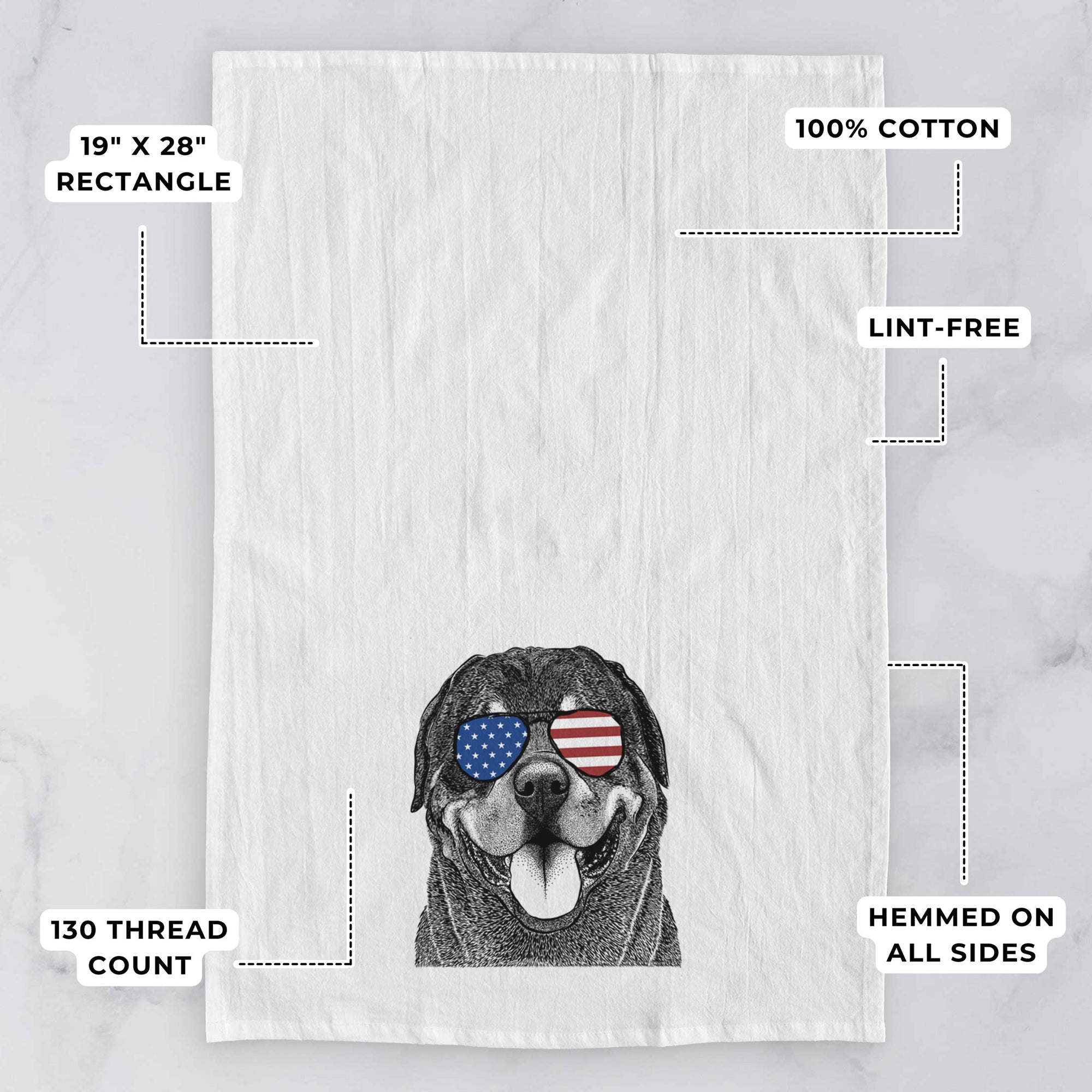 Hagan the Rottweiler Tea Towel