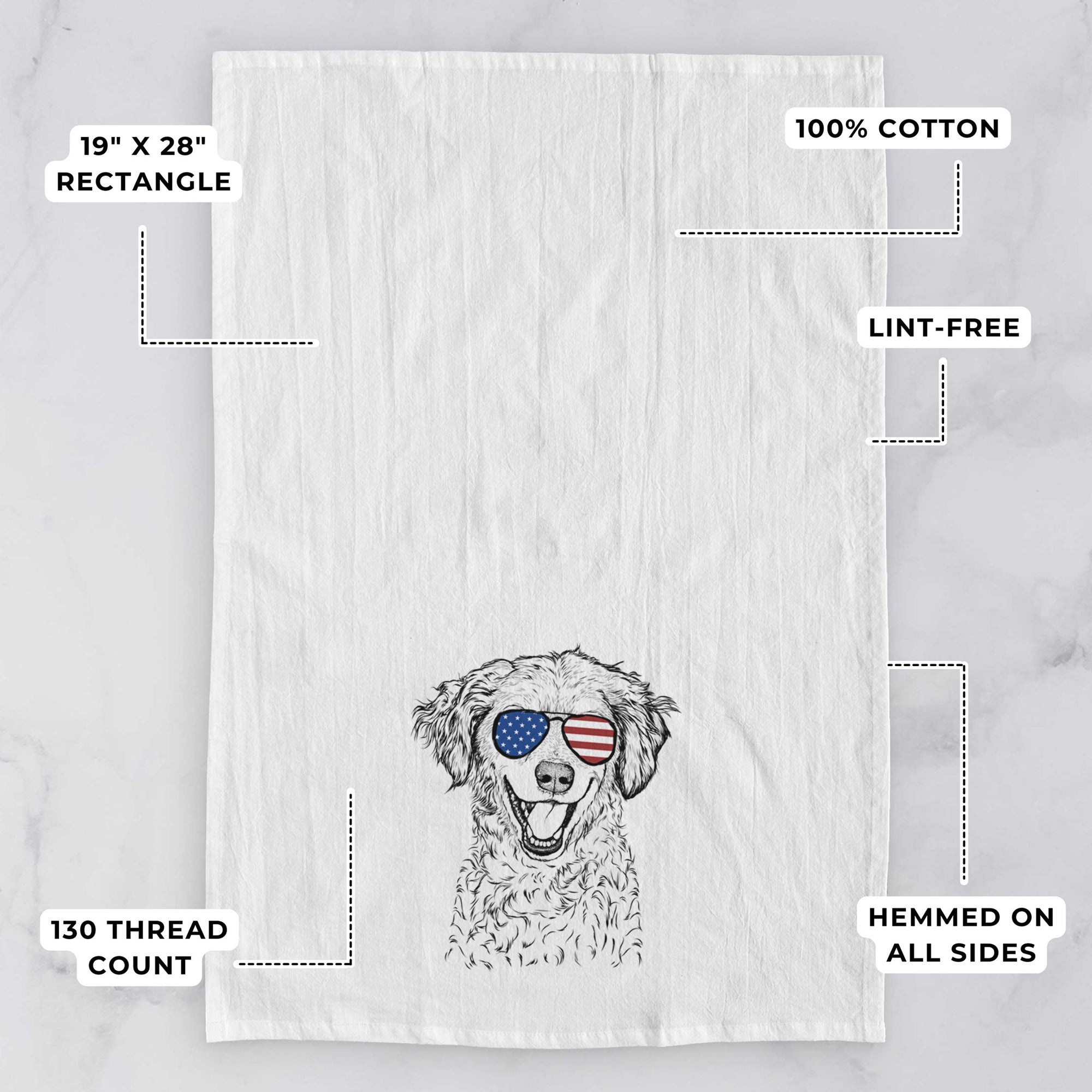 Happy Otis the Miniature Goldendoodle Tea Towel