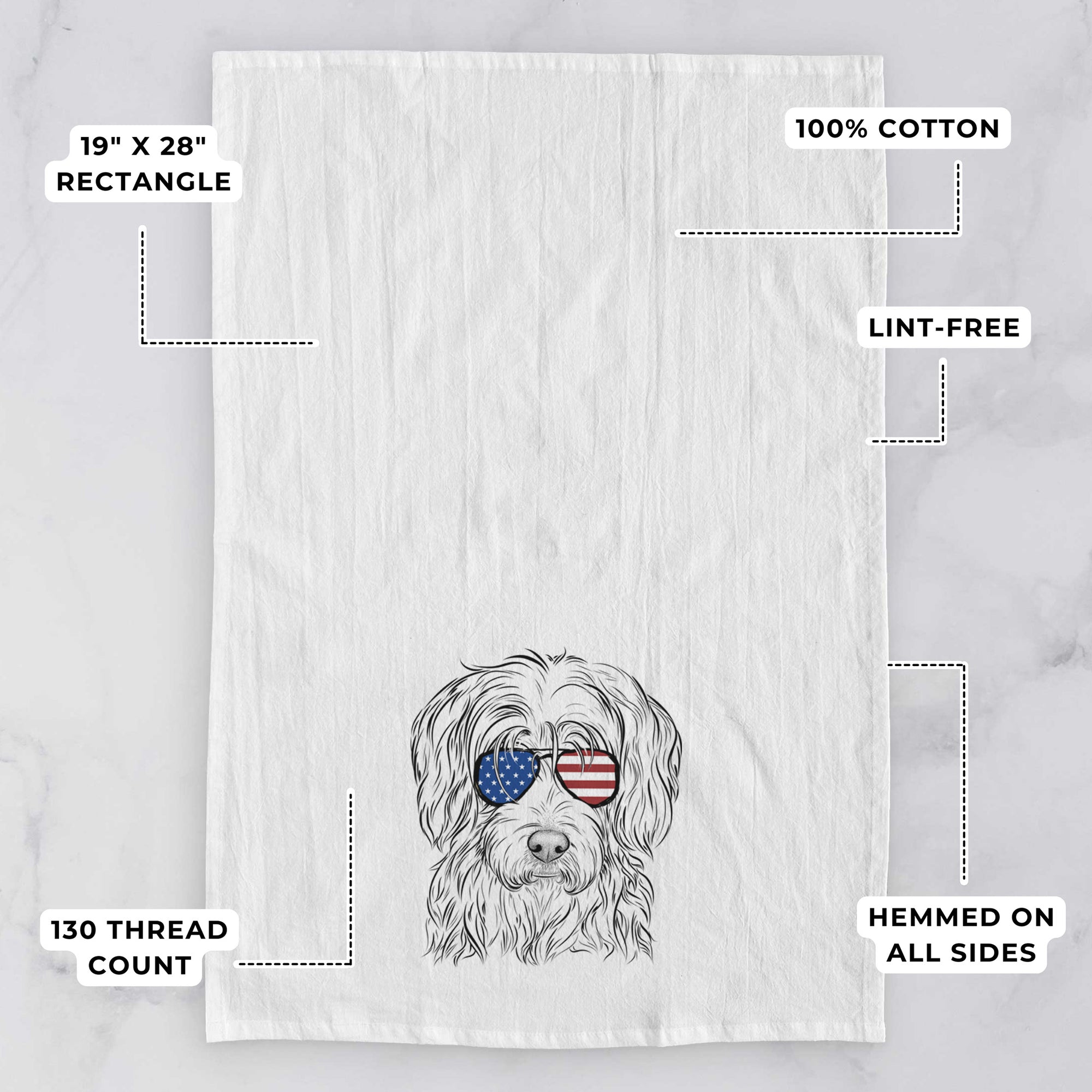 Harry the Mixed Breed Tea Towel