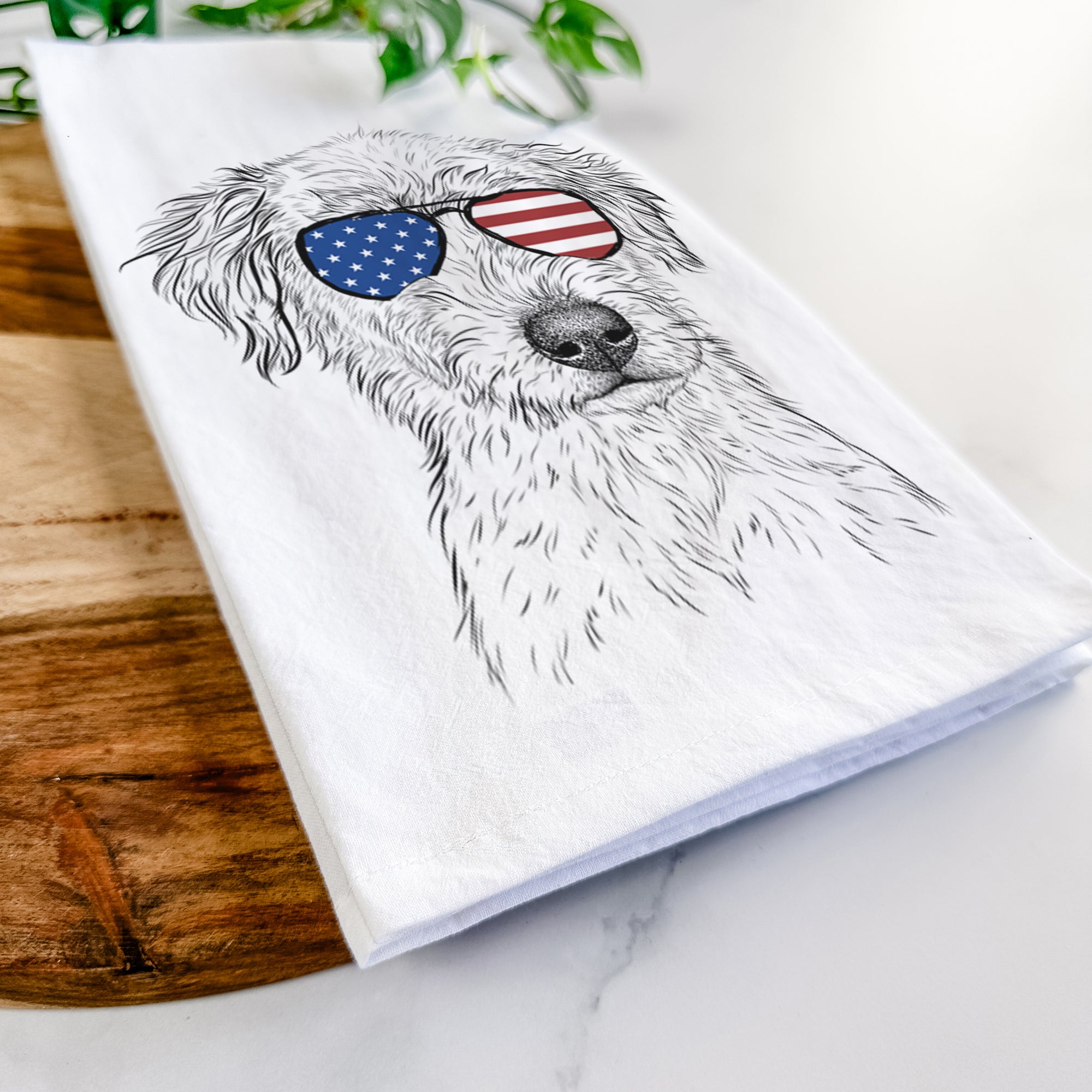 Harry the Mixed Breed Puppy Tea Towel