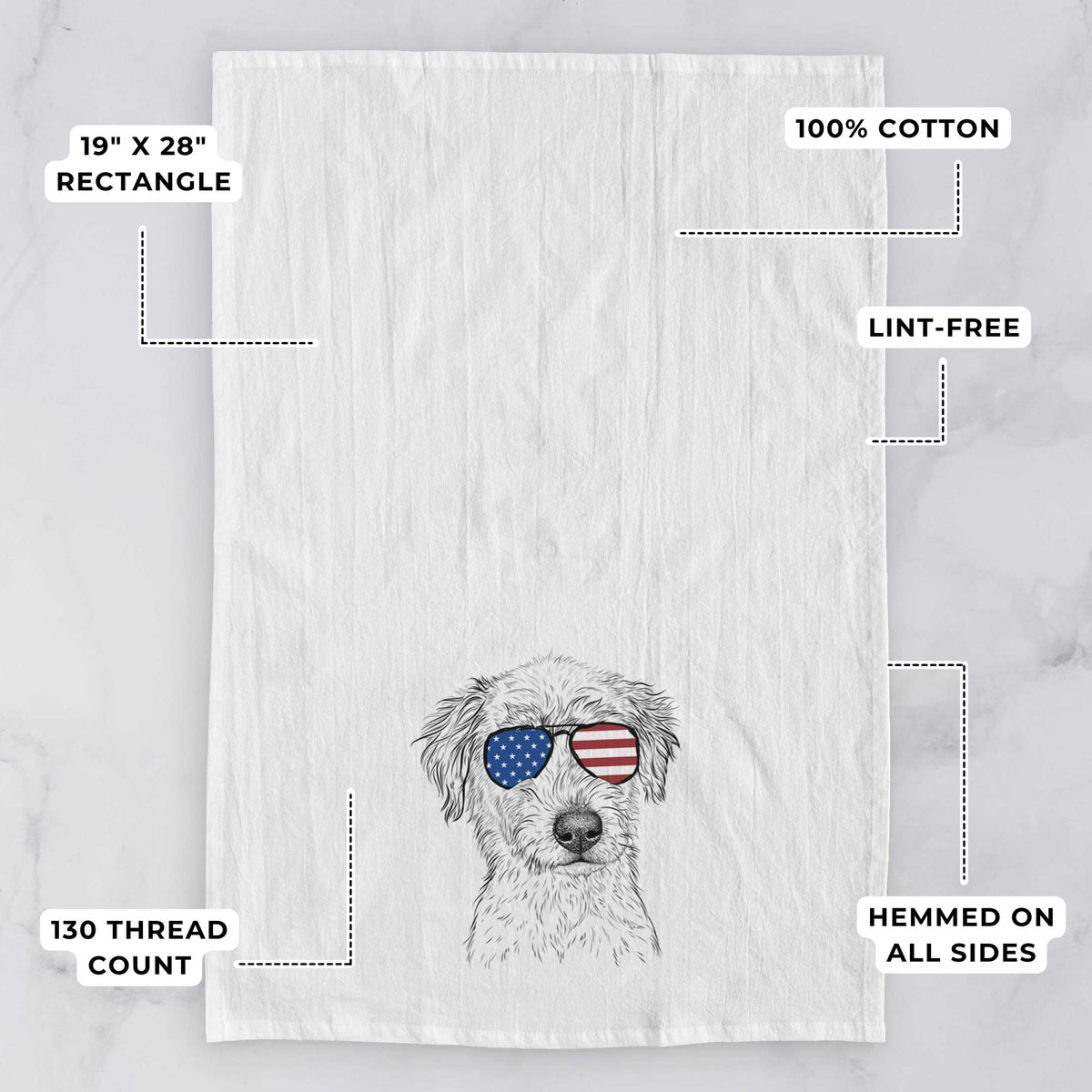 Harry the Mixed Breed Puppy Tea Towel