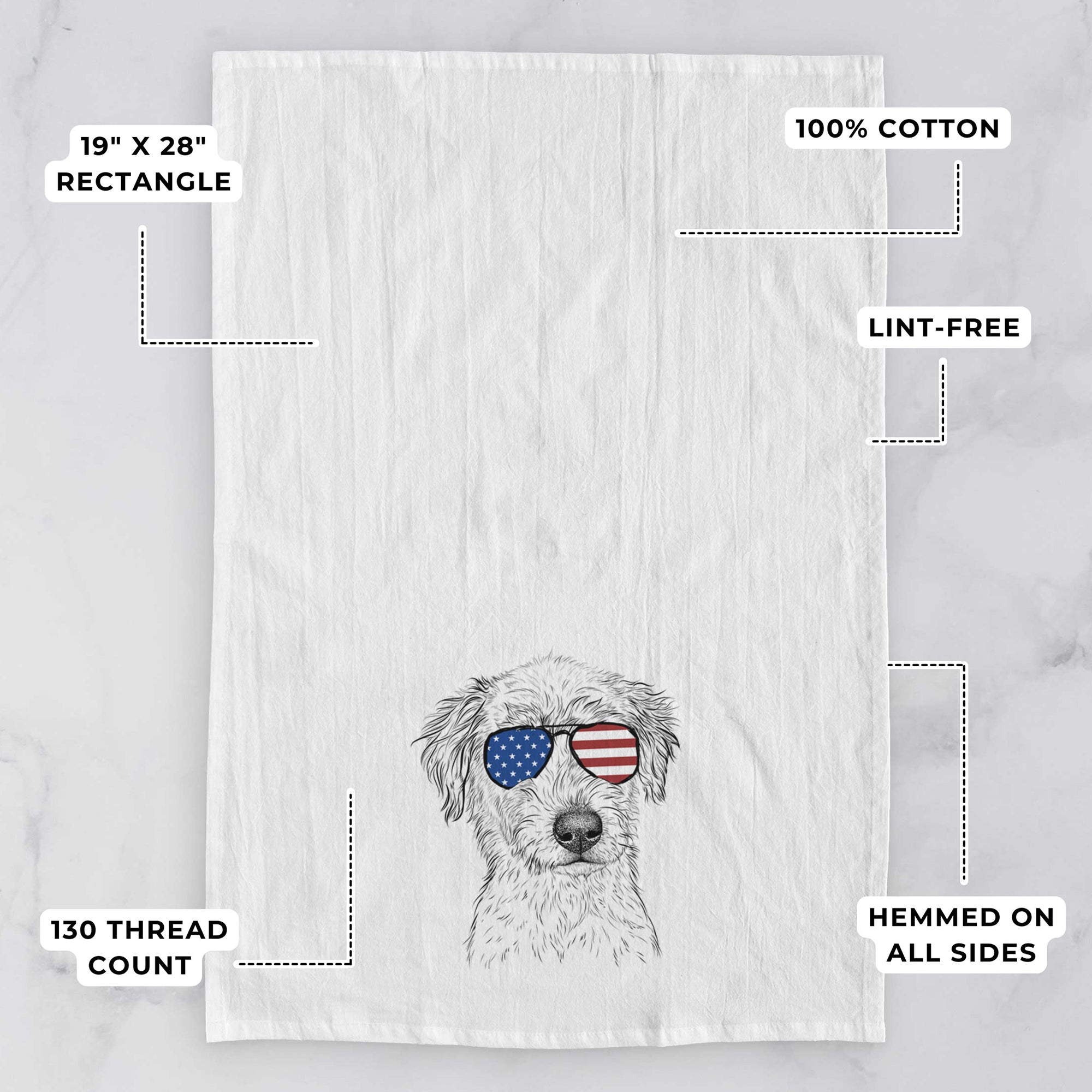 Harry the Mixed Breed Puppy Tea Towel