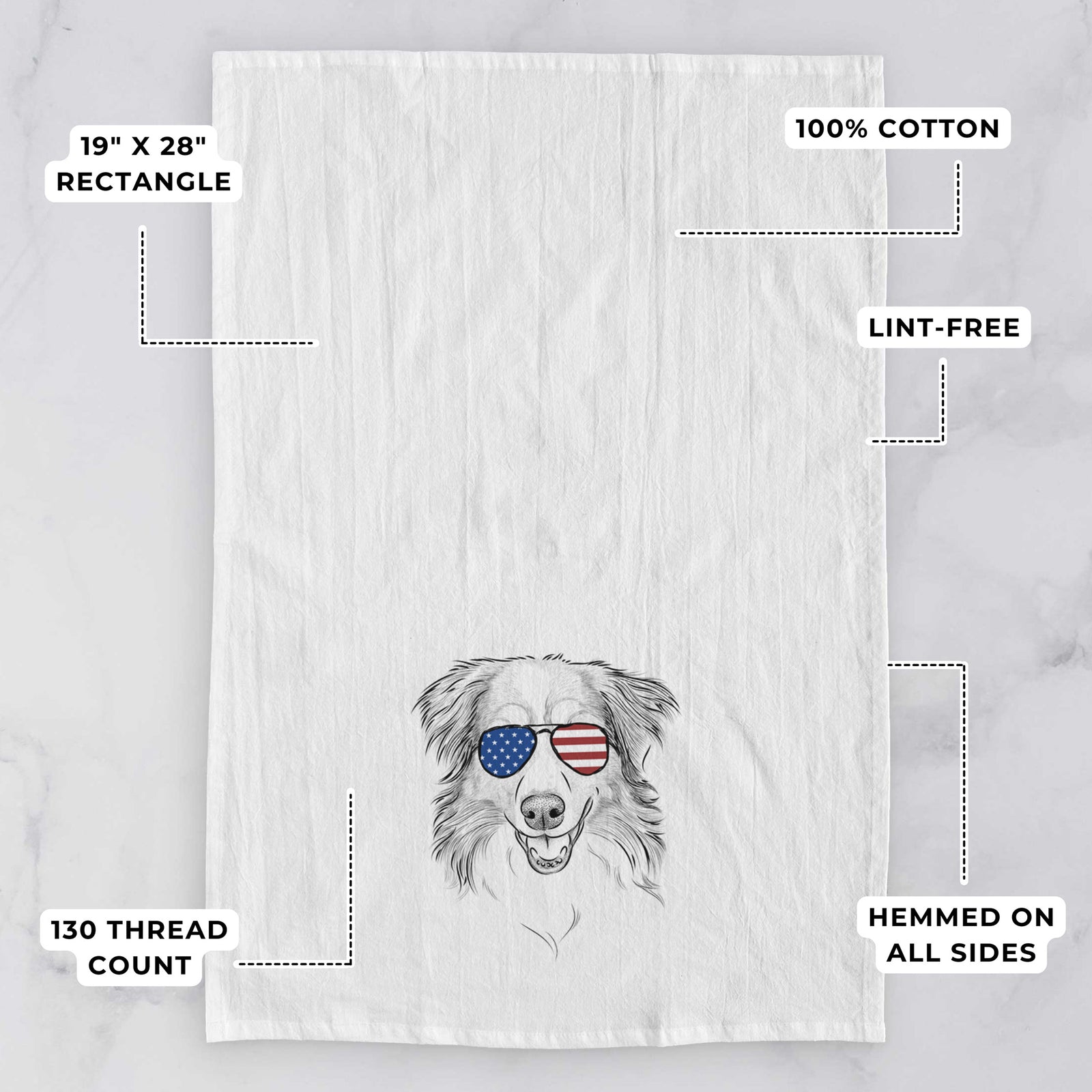 Hattie the Australian Shepherd Tea Towel