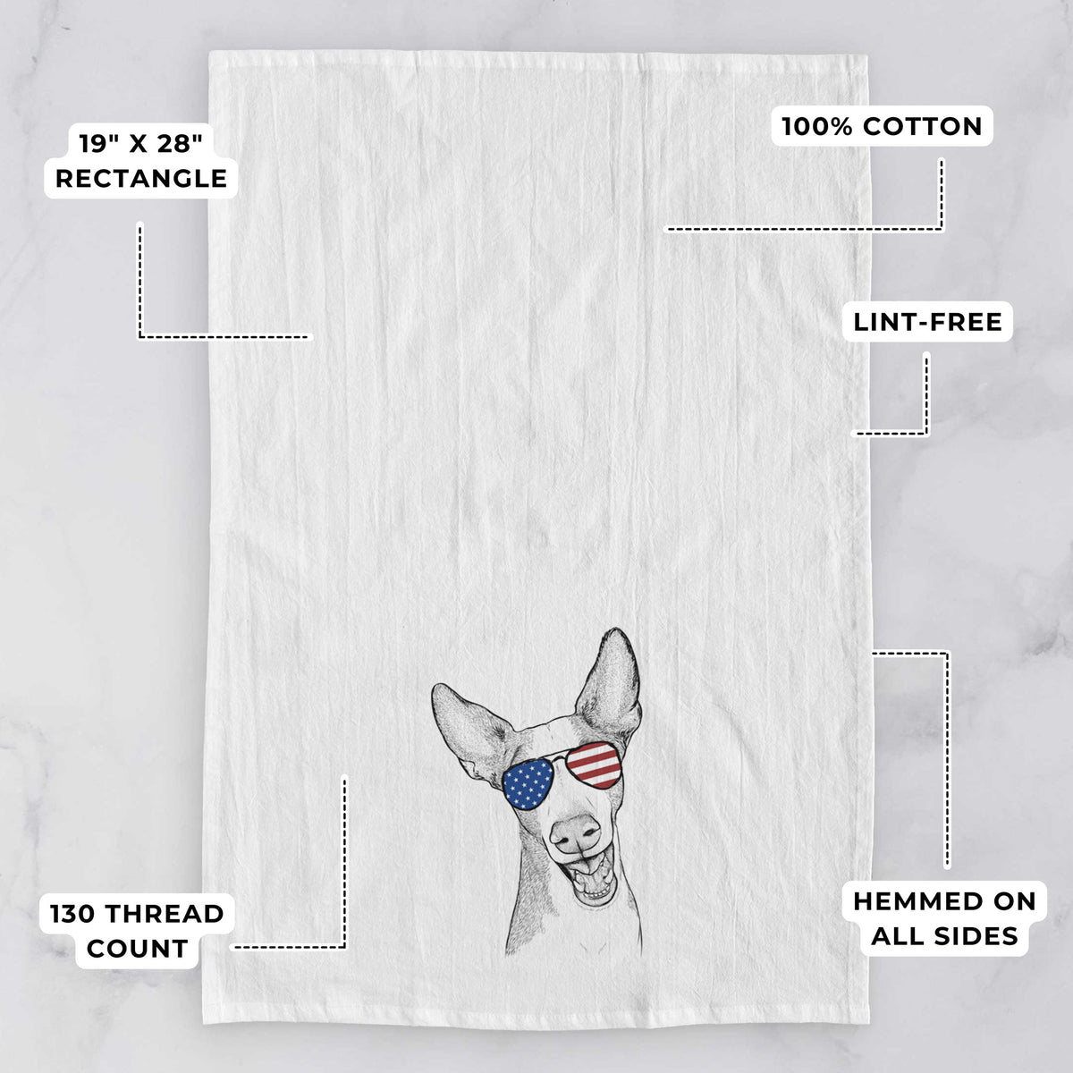 Havok the Ibizan Hound Tea Towel