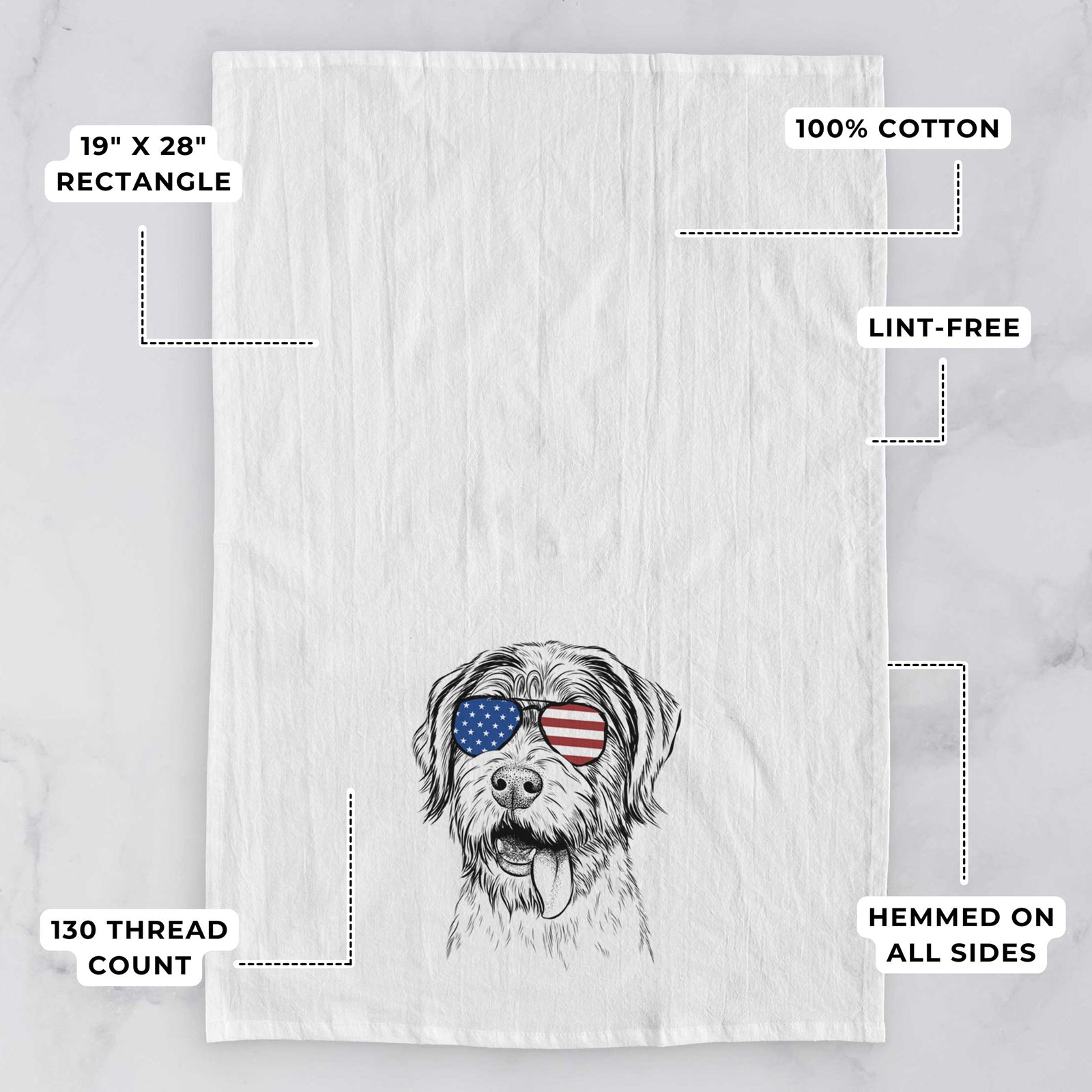 Hazel the German Wirehaired Pointer Mix Tea Towel