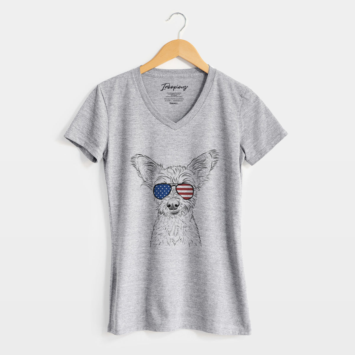 USA Heidi the Schnauzer Mix - Women&#39;s Perfect V-neck Shirt