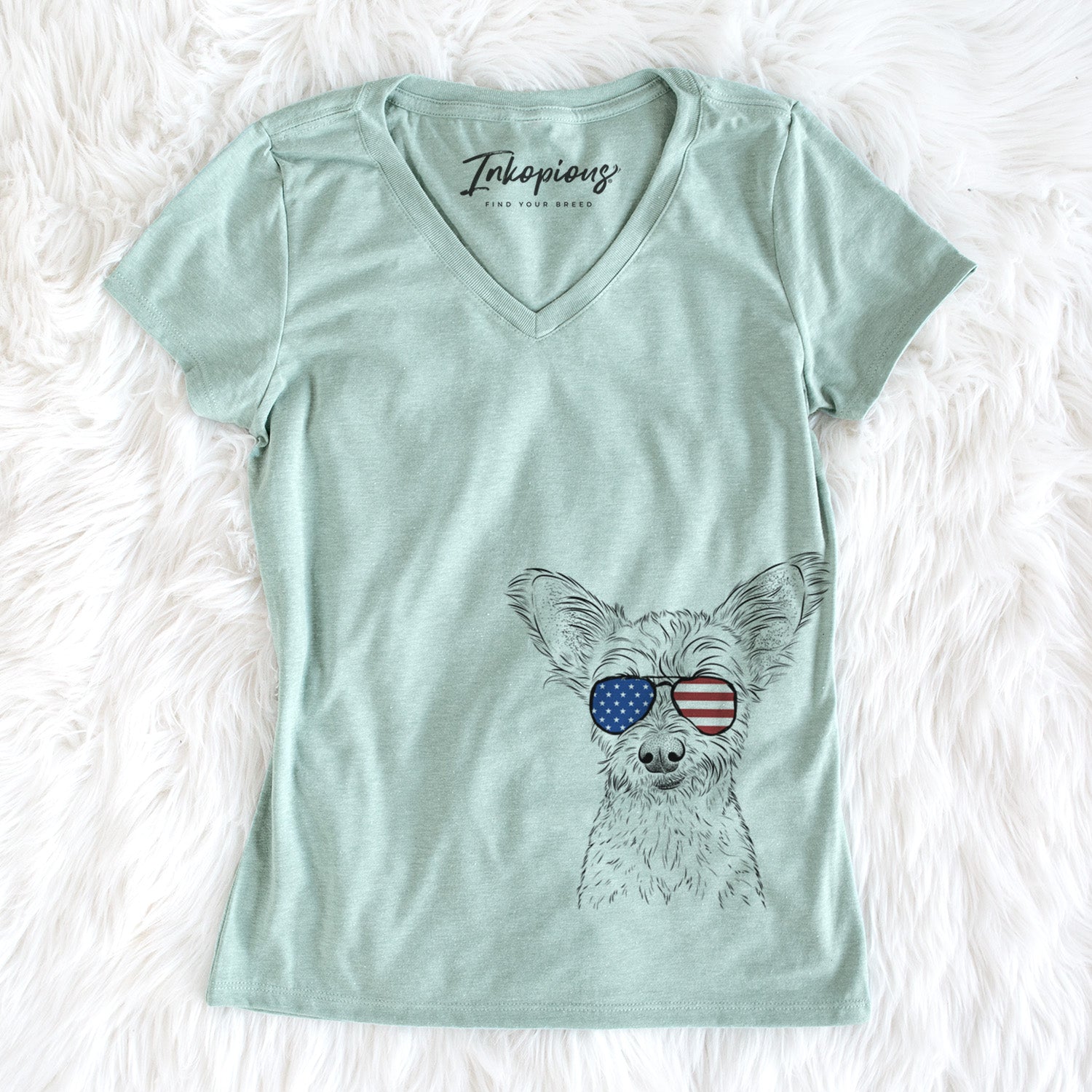 USA Heidi the Schnauzer Mix - Women's Perfect V-neck Shirt