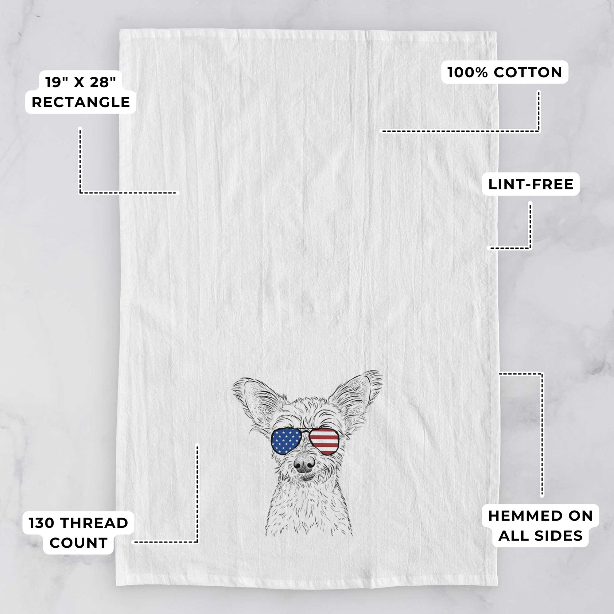 Heidi the Schnauzer Mix Tea Towel