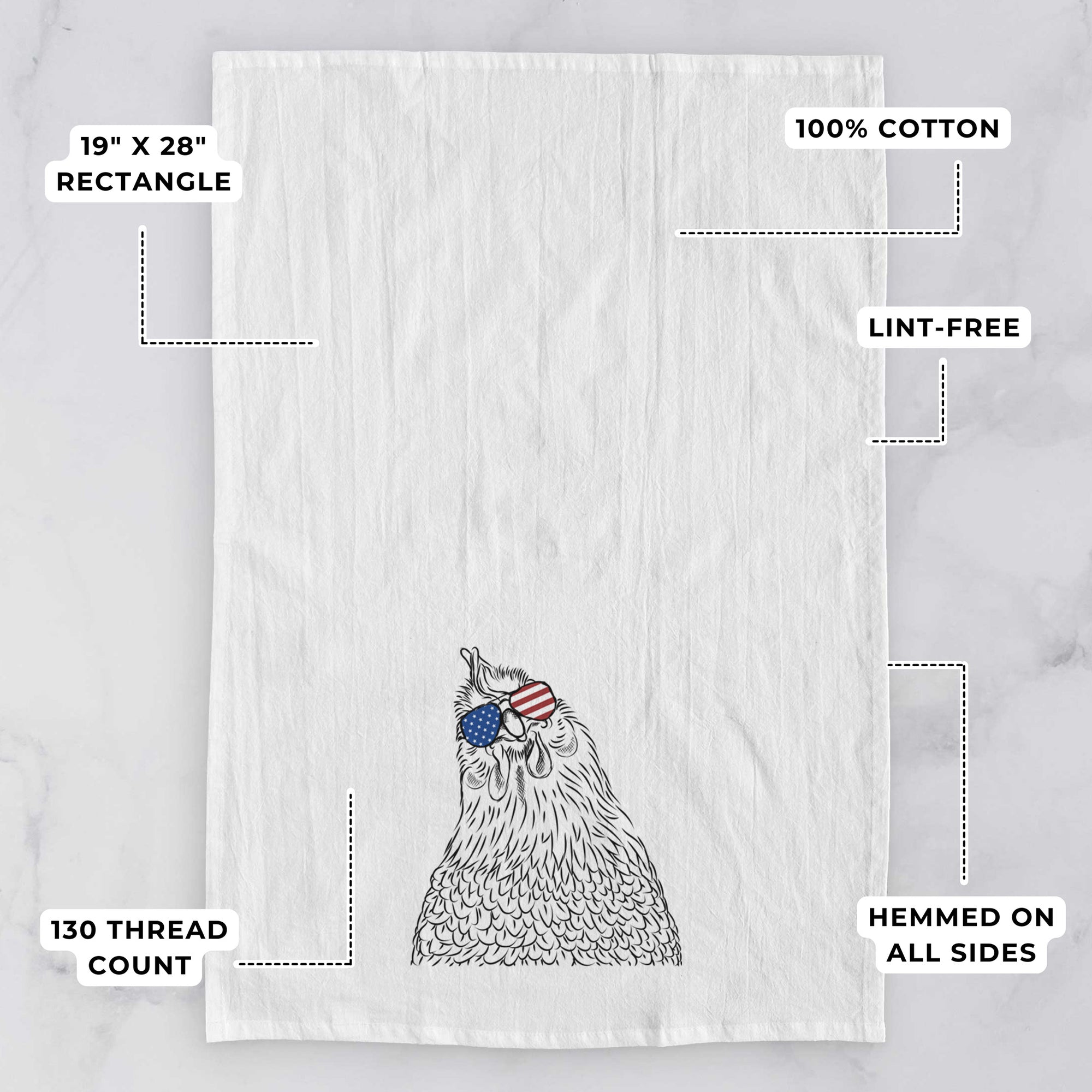 Henrietta the Chicken Tea Towel