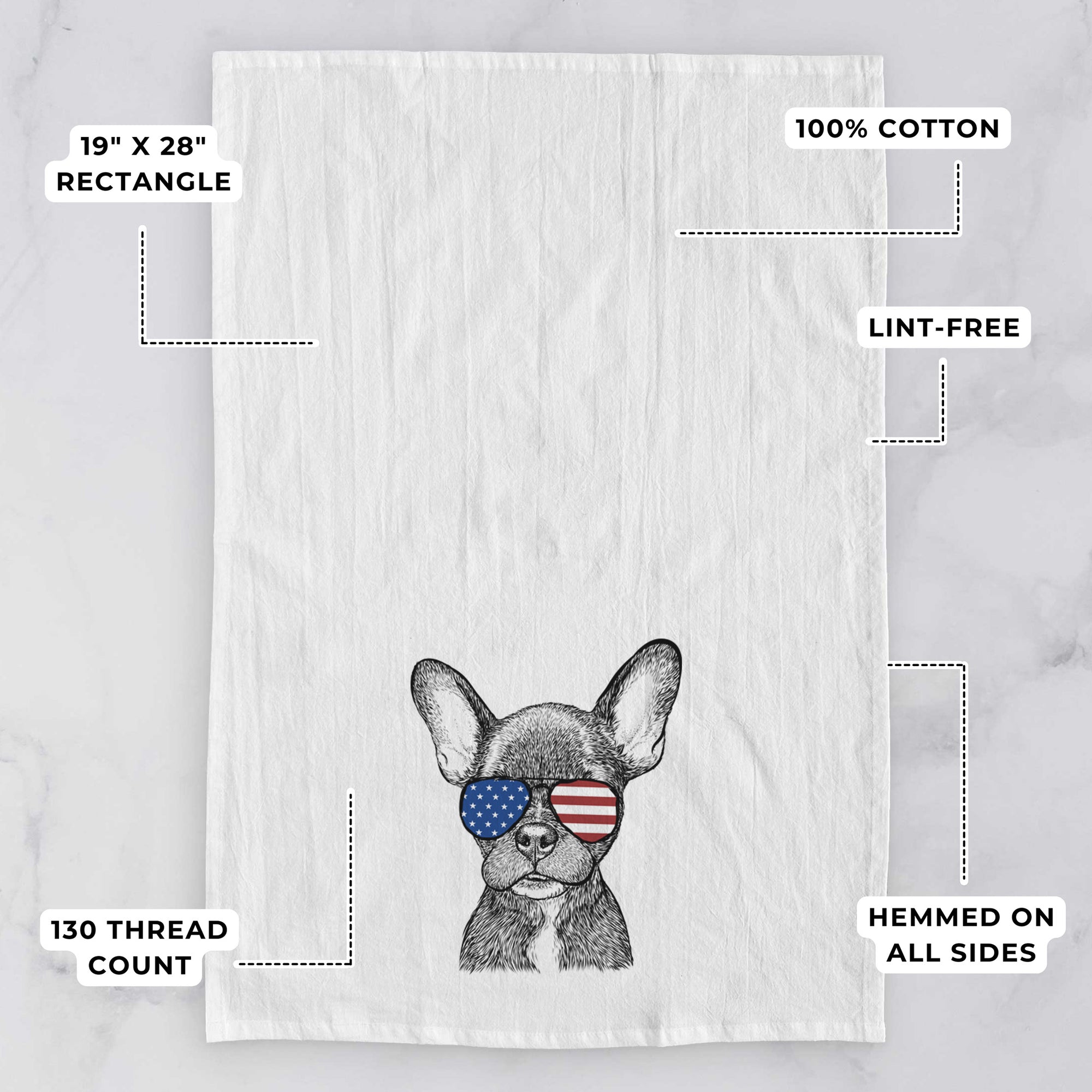 Henry the French Bulldog Tea Towel