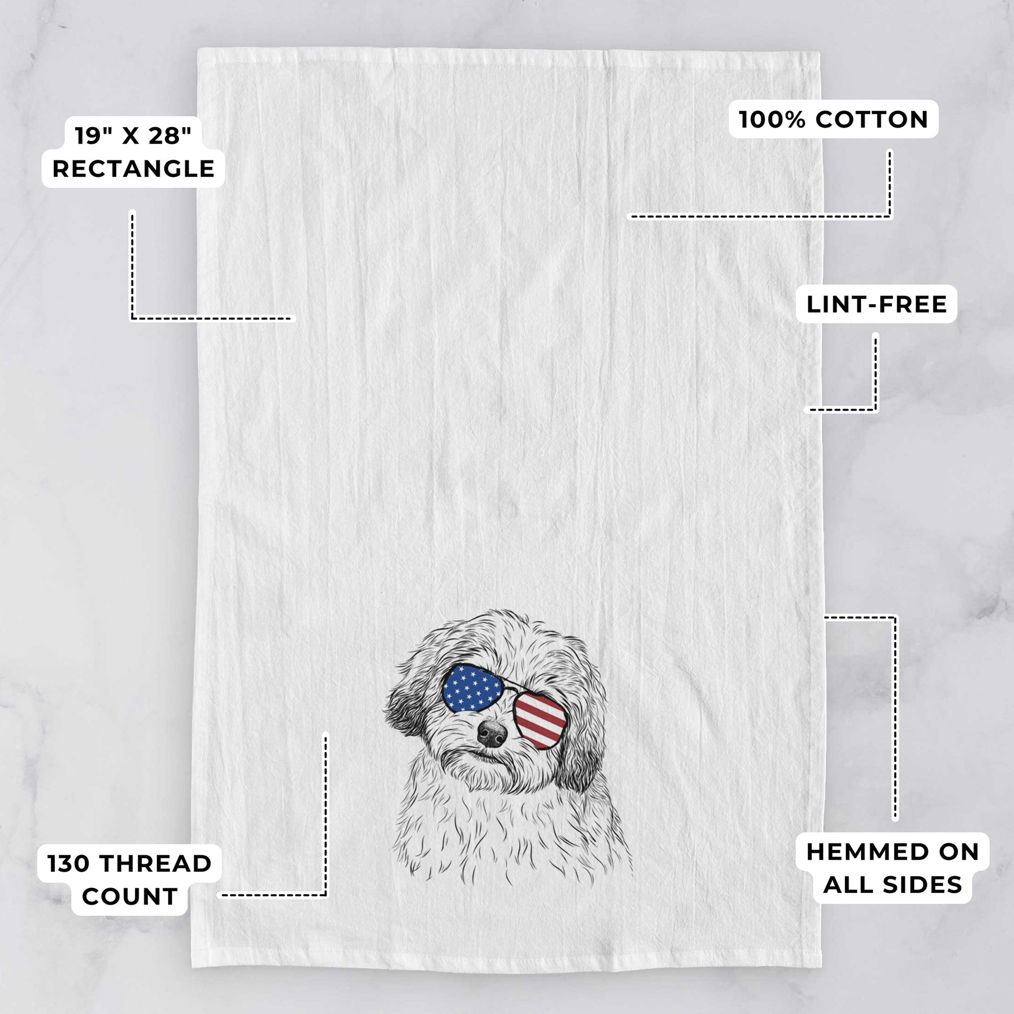 Henry the Havanese Tea Towel