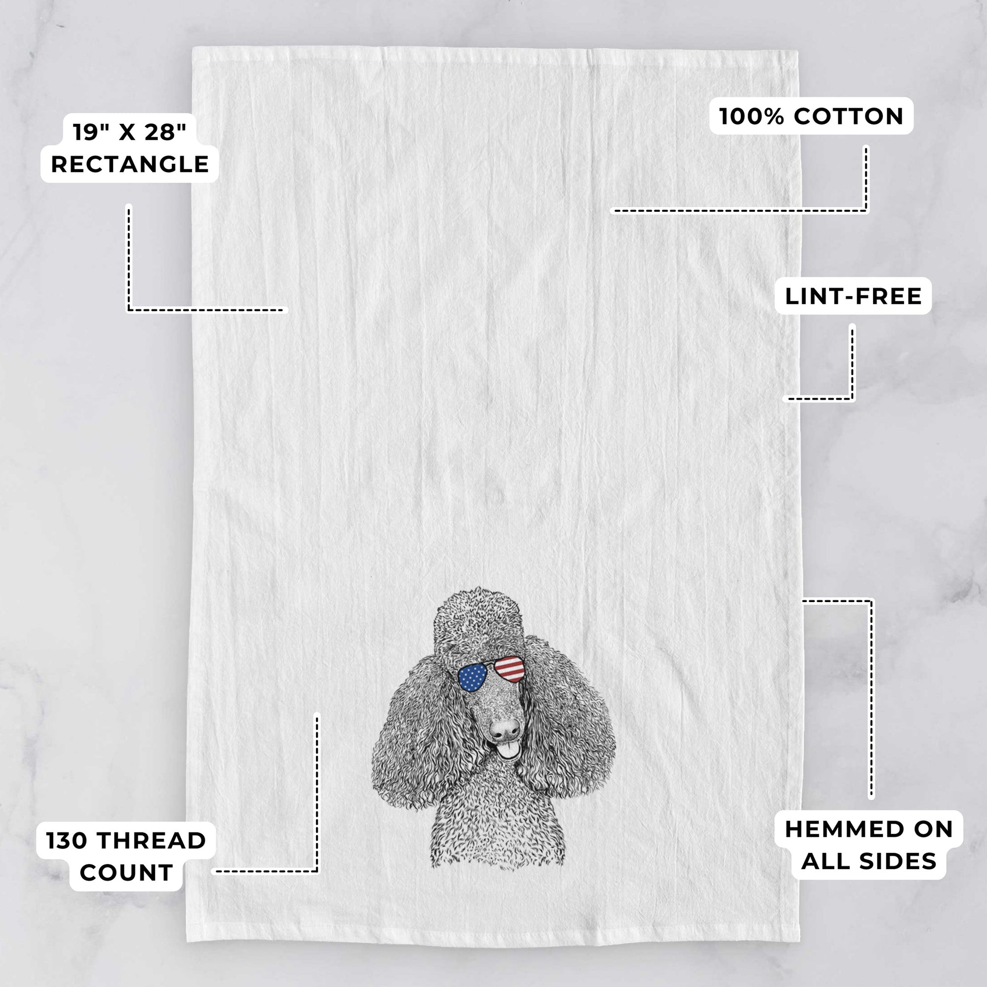 Henry the Standard Poodle Tea Towel