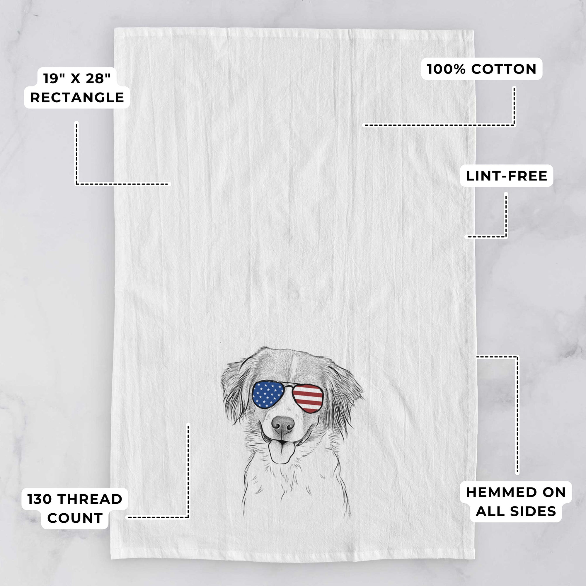 Hercules the Nederlandse Kooikerhondje Tea Towel