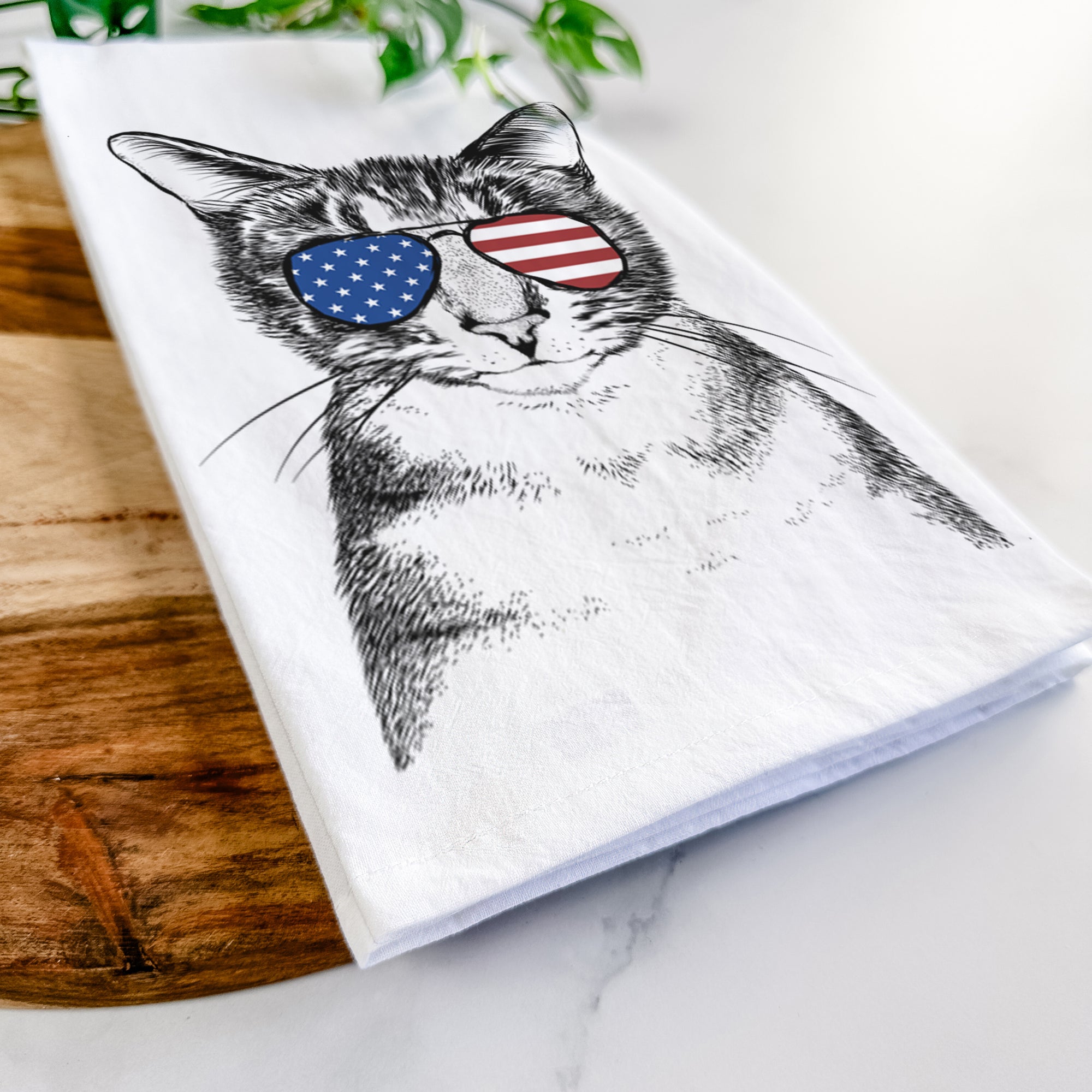 Hobbes the Tabby Cat Tea Towel