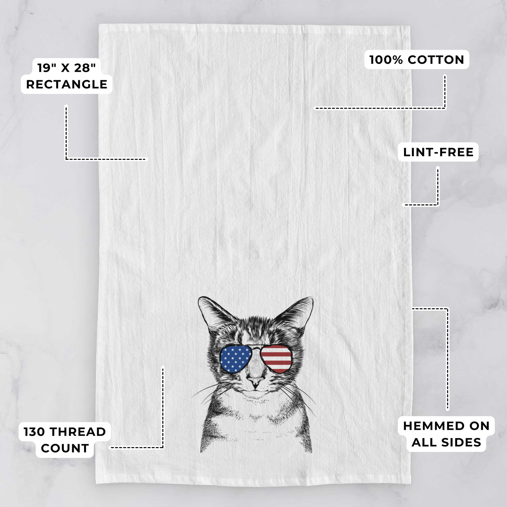 Hobbes the Tabby Cat Tea Towel