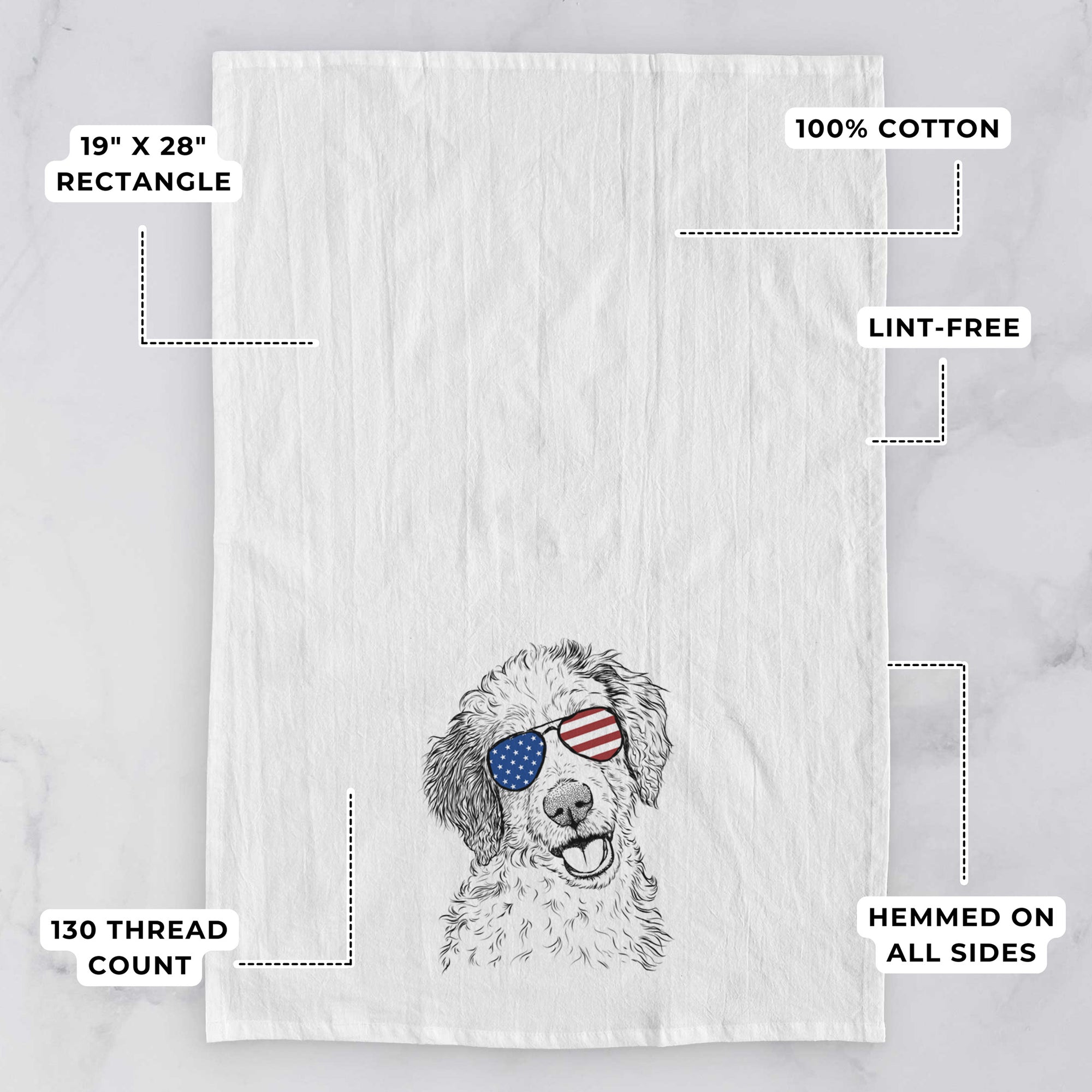 Hoge the Aussiedoodle Tea Towel