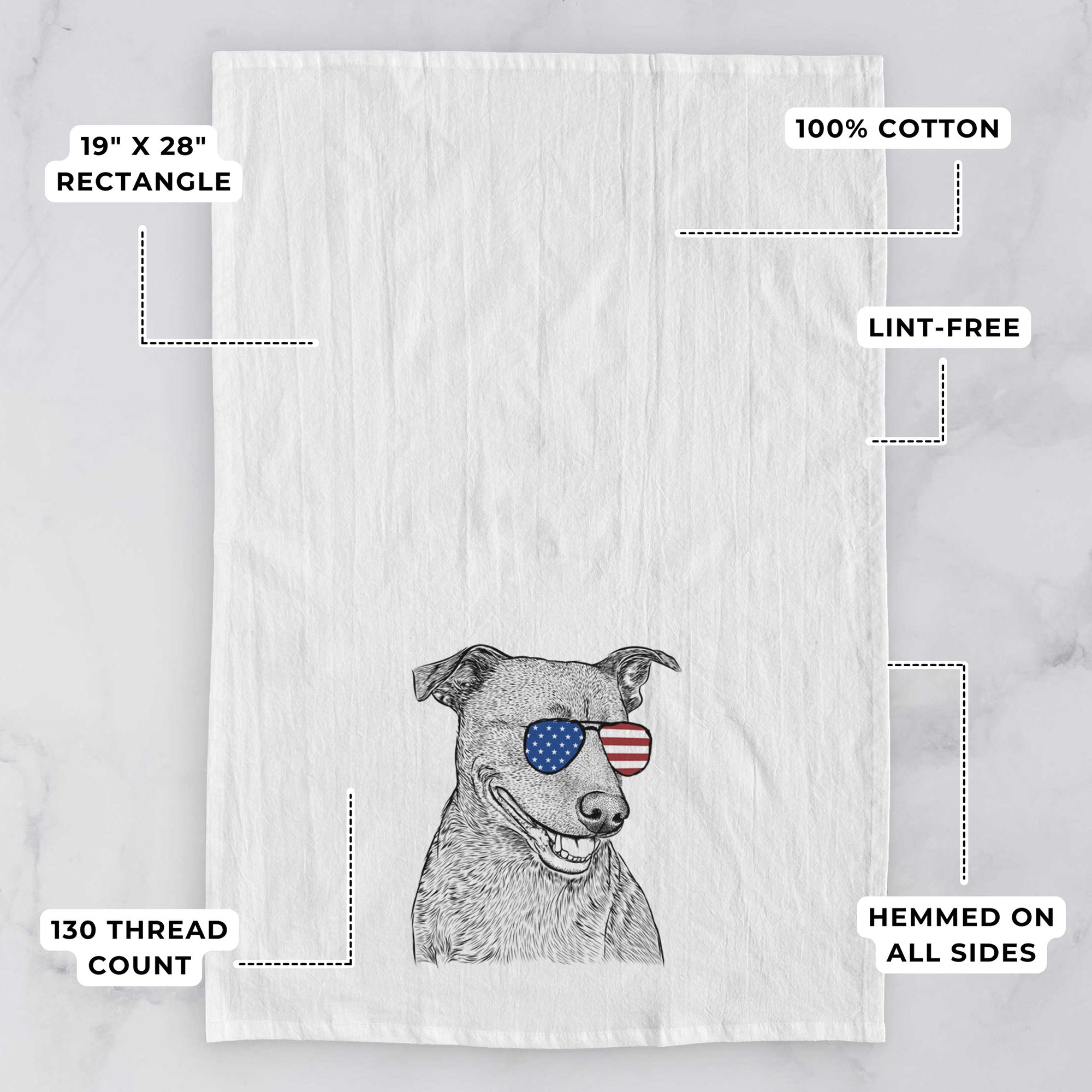 Honey the Lab Pit Mix Tea Towel