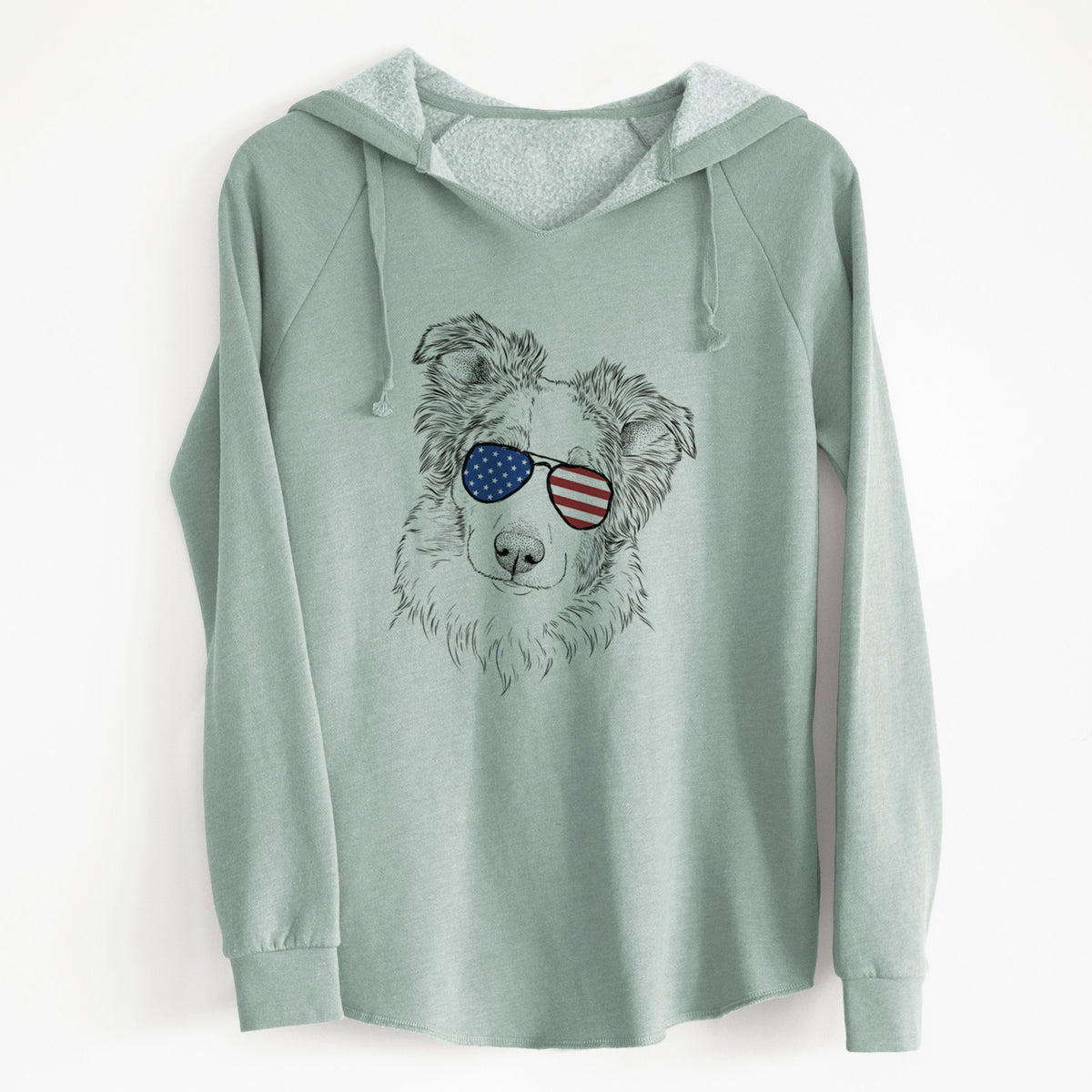 USA HoneyBee the Miniature Australian Shepherd - Cali Wave Hooded Sweatshirt