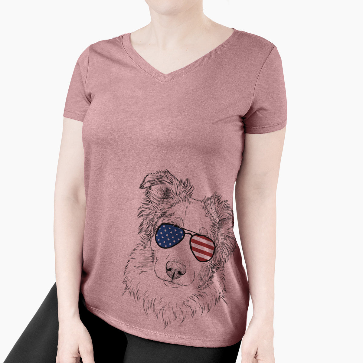 USA HoneyBee the Miniature Australian Shepherd - Women's Perfect V-neck Shirt