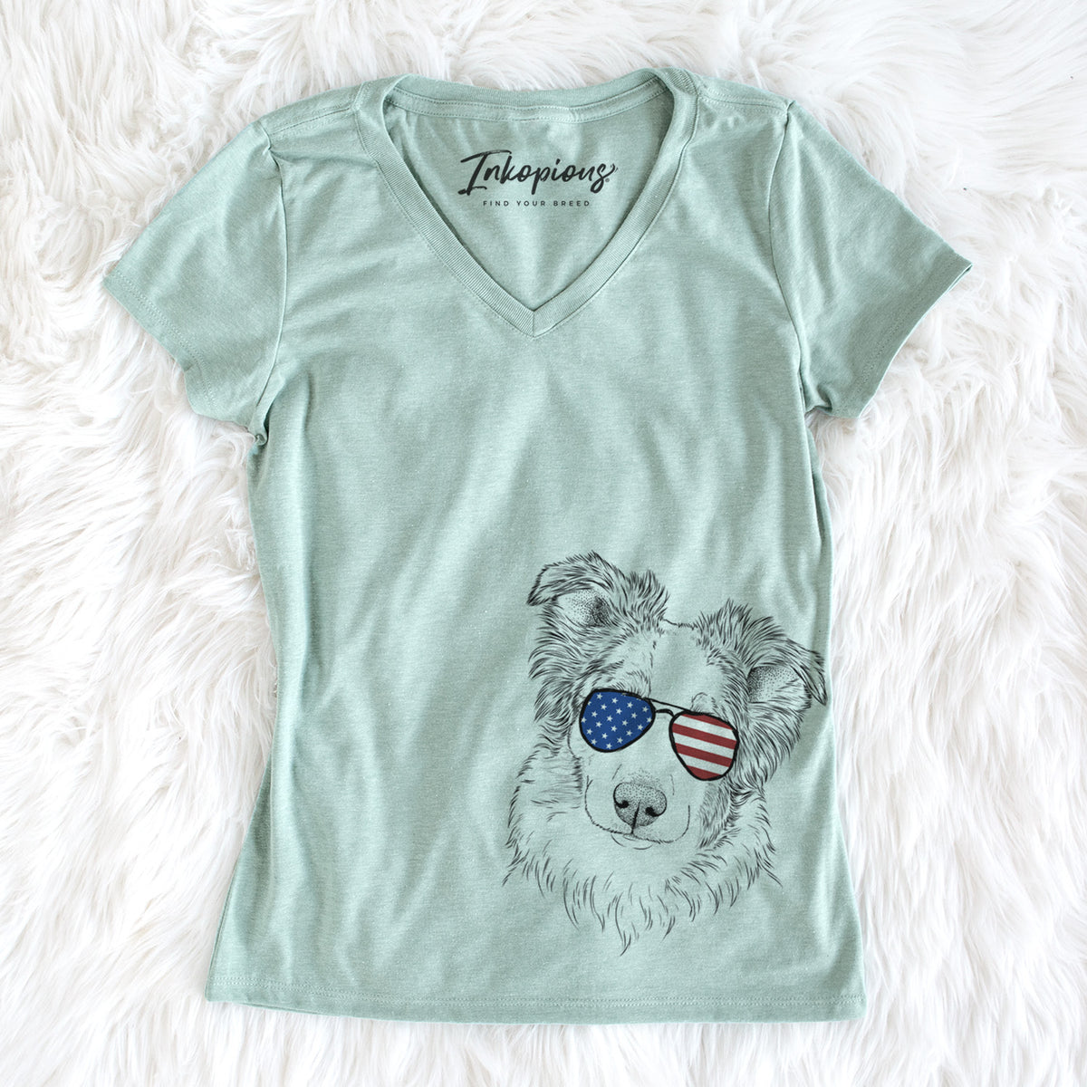 USA HoneyBee the Miniature Australian Shepherd - Women's Perfect V-neck Shirt