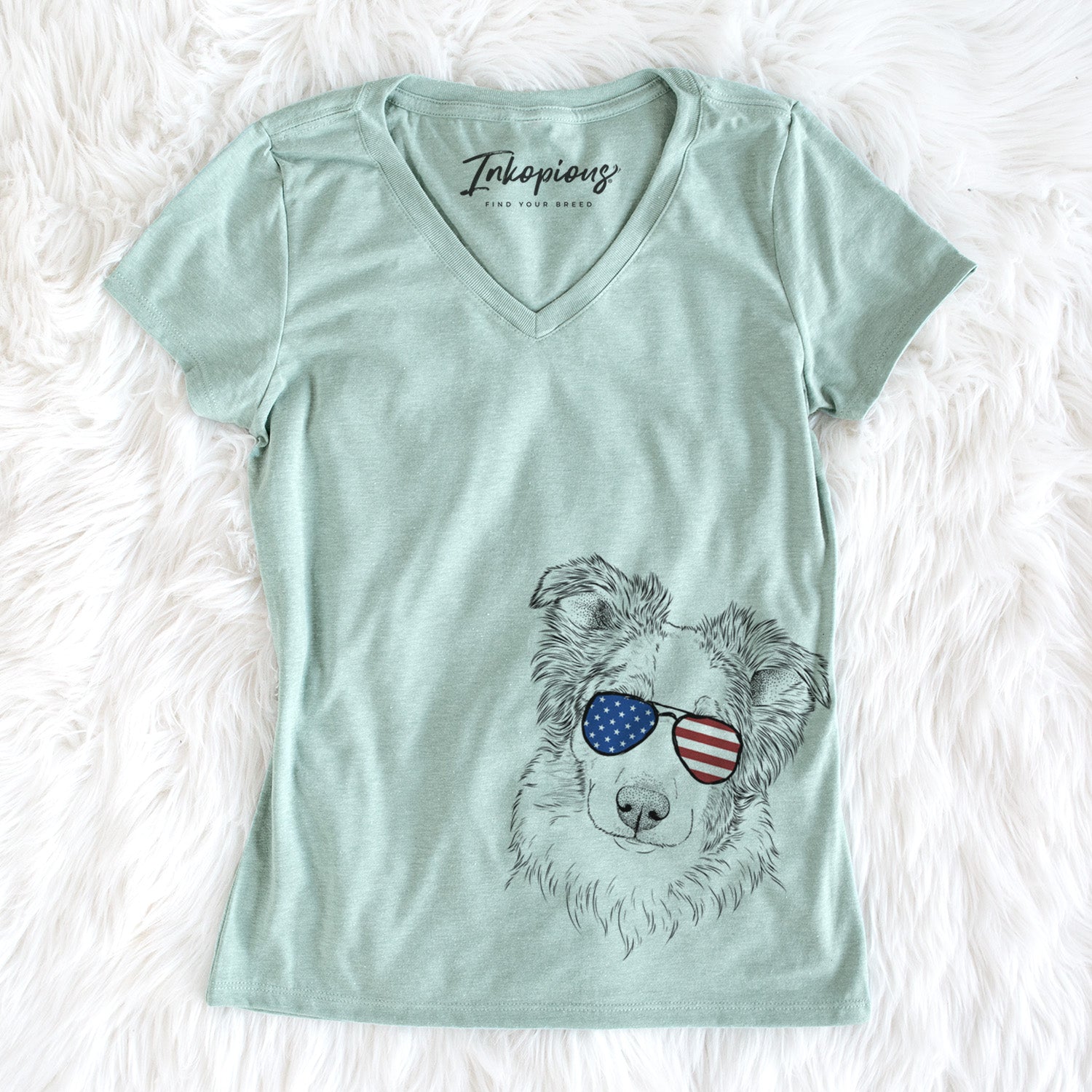 USA HoneyBee the Miniature Australian Shepherd - Women's Perfect V-neck Shirt