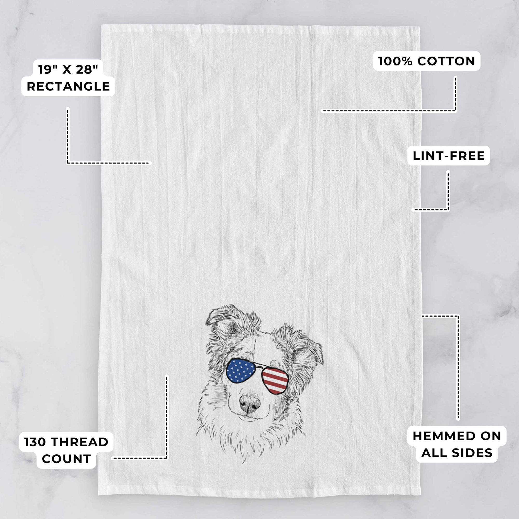 HoneyBee the Miniature Australian Shepherd Tea Towel