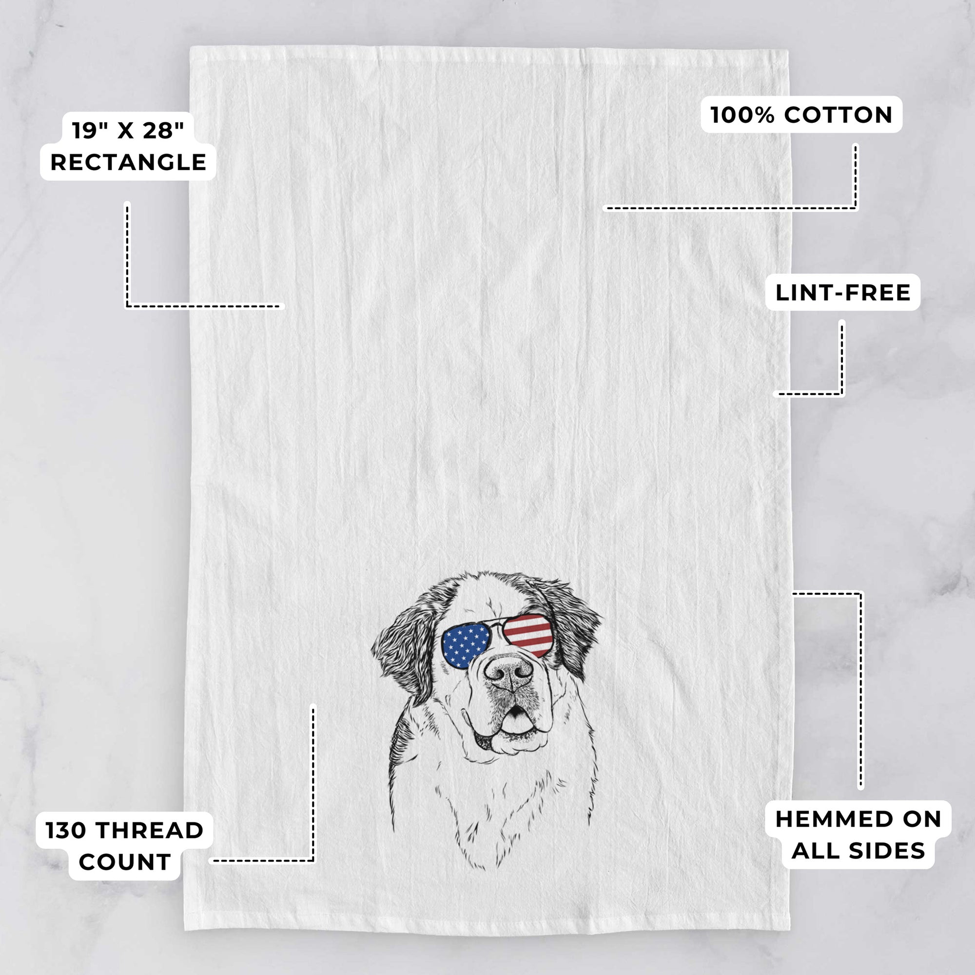 Hook the Saint Bernard Tea Towel