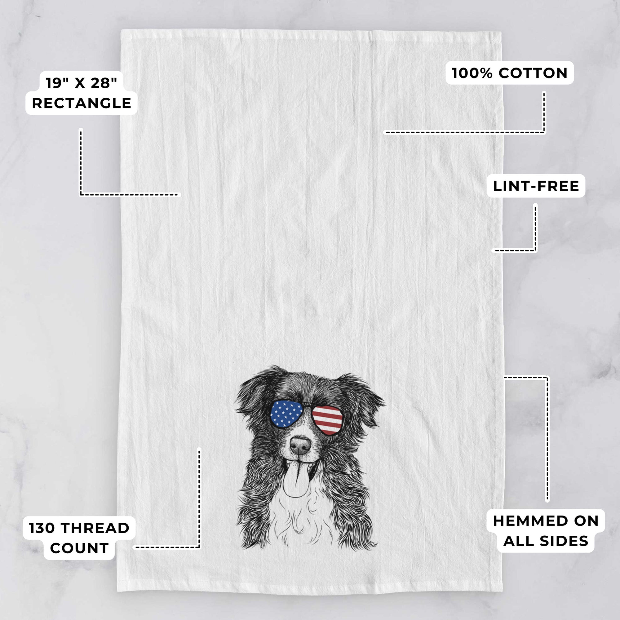 Indi the Border Collie Tea Towel