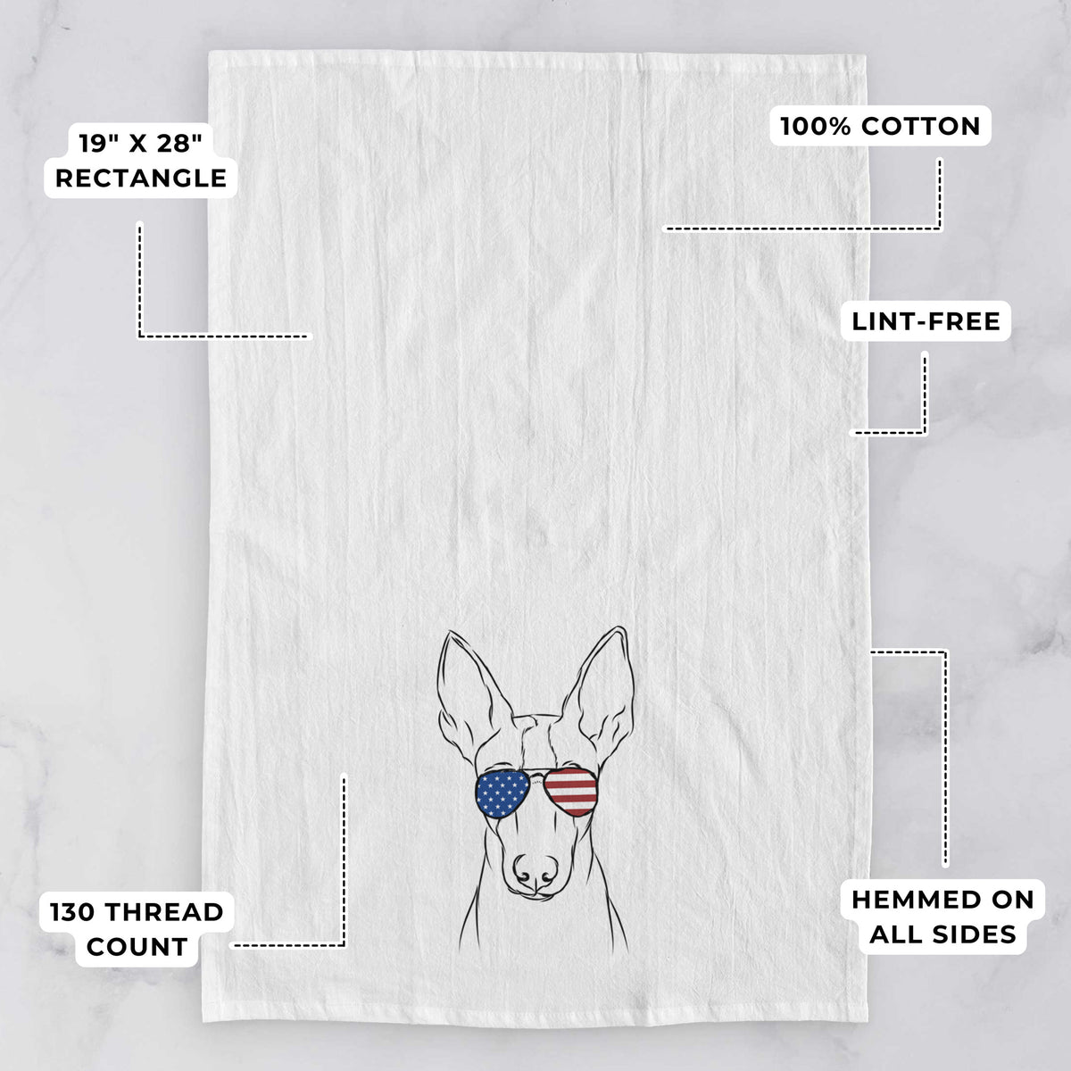 Indy the Ibizan Hound Tea Towel