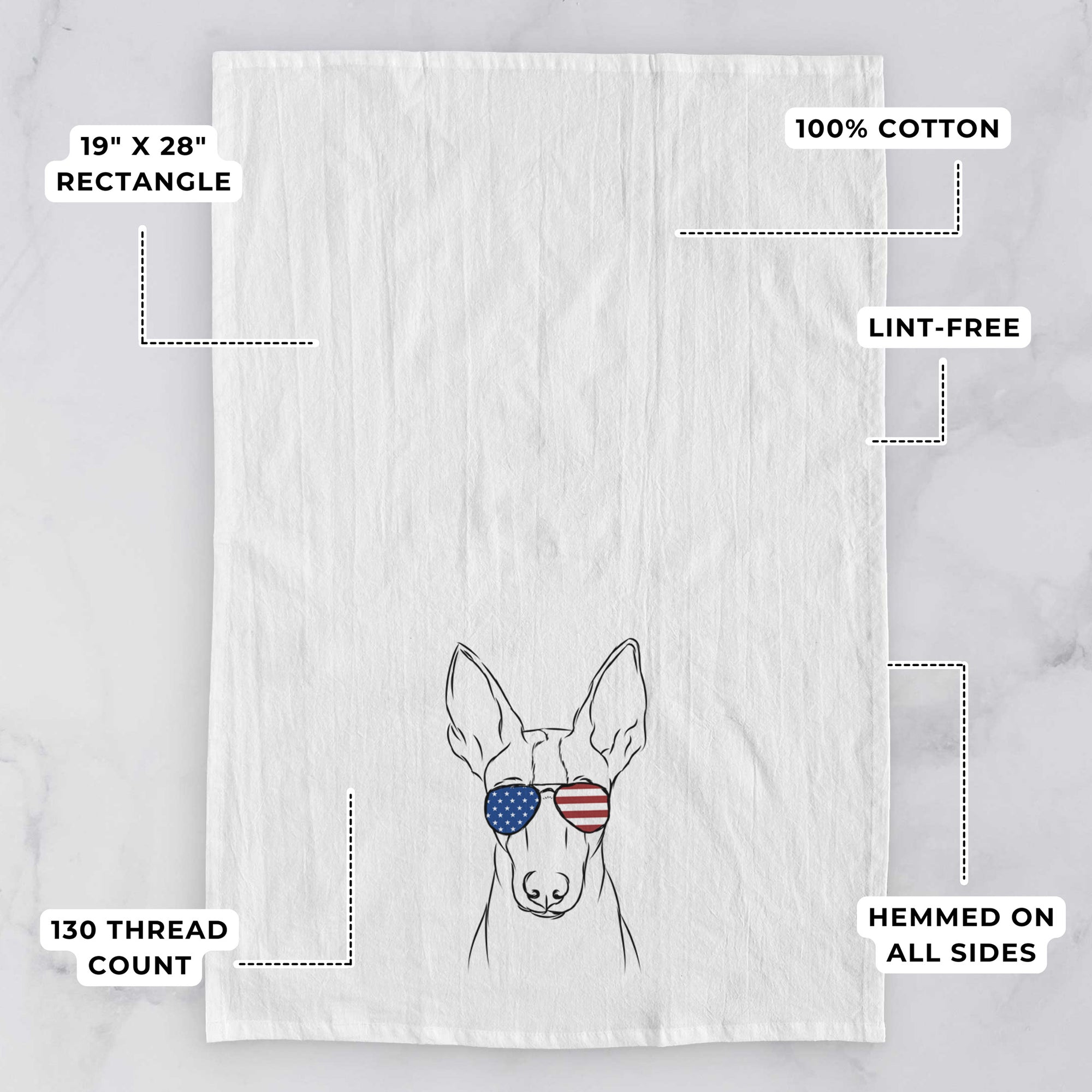 Indy the Ibizan Hound Tea Towel