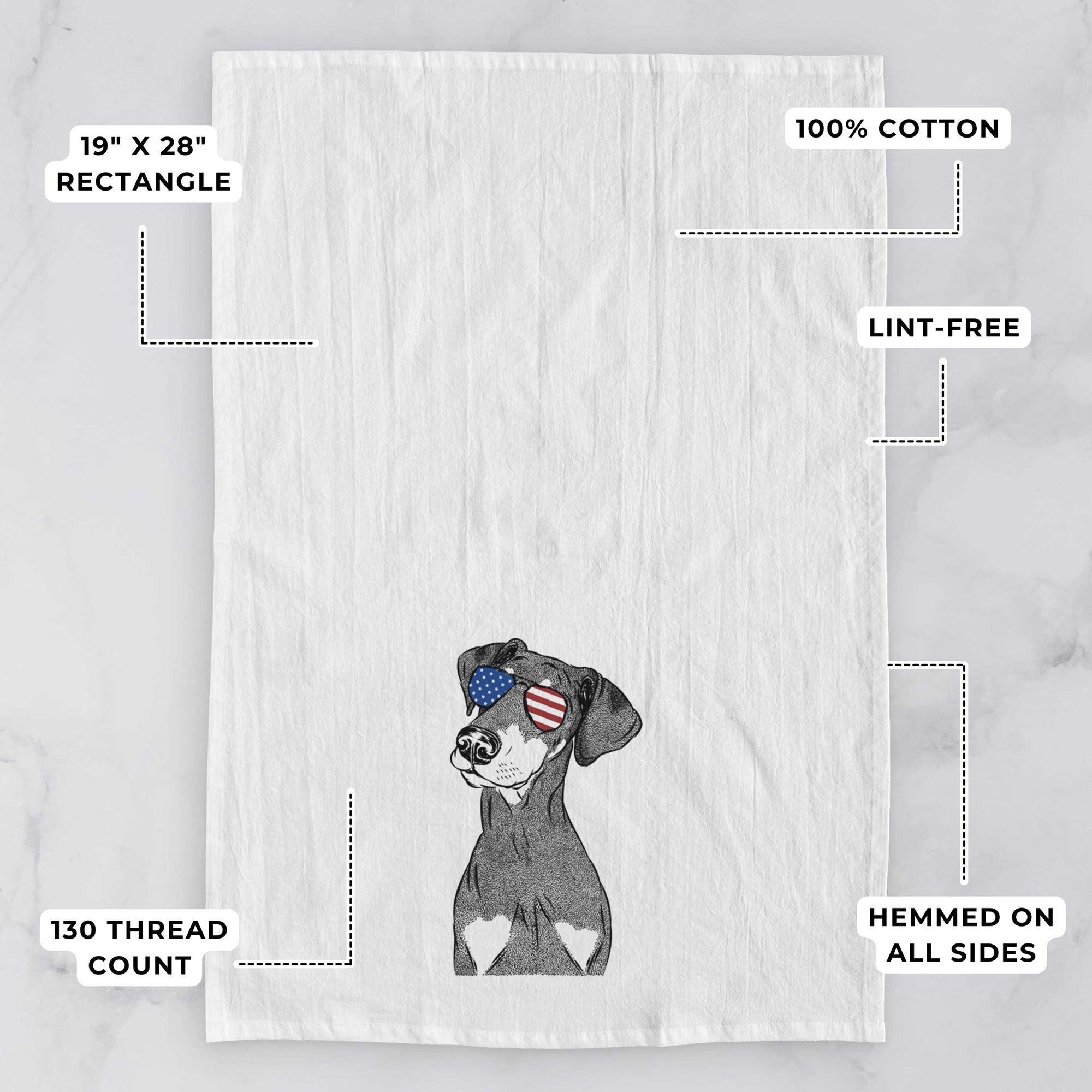 Iroh the Doberman Pinscher Tea Towel