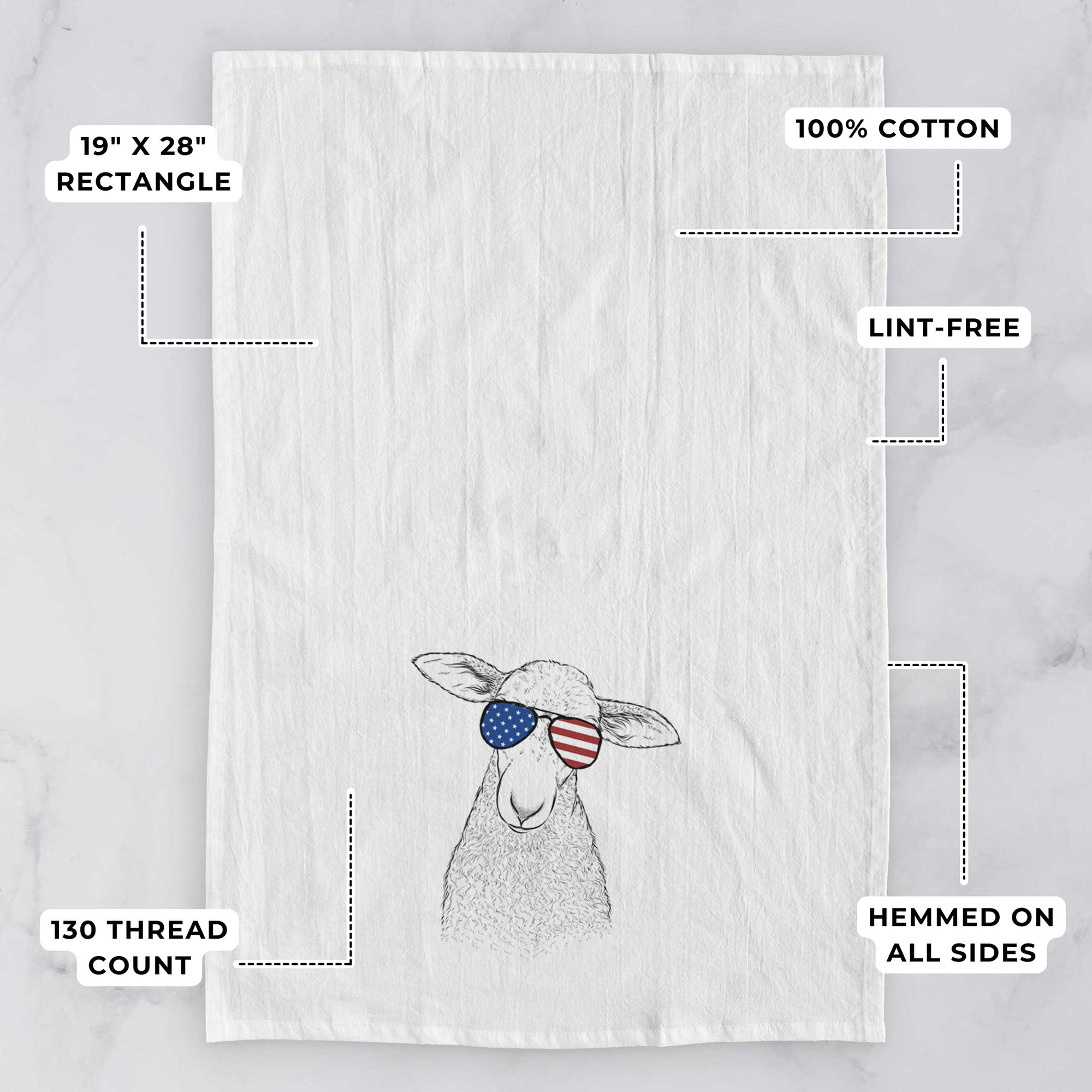 Ivy the Lamb Tea Towel