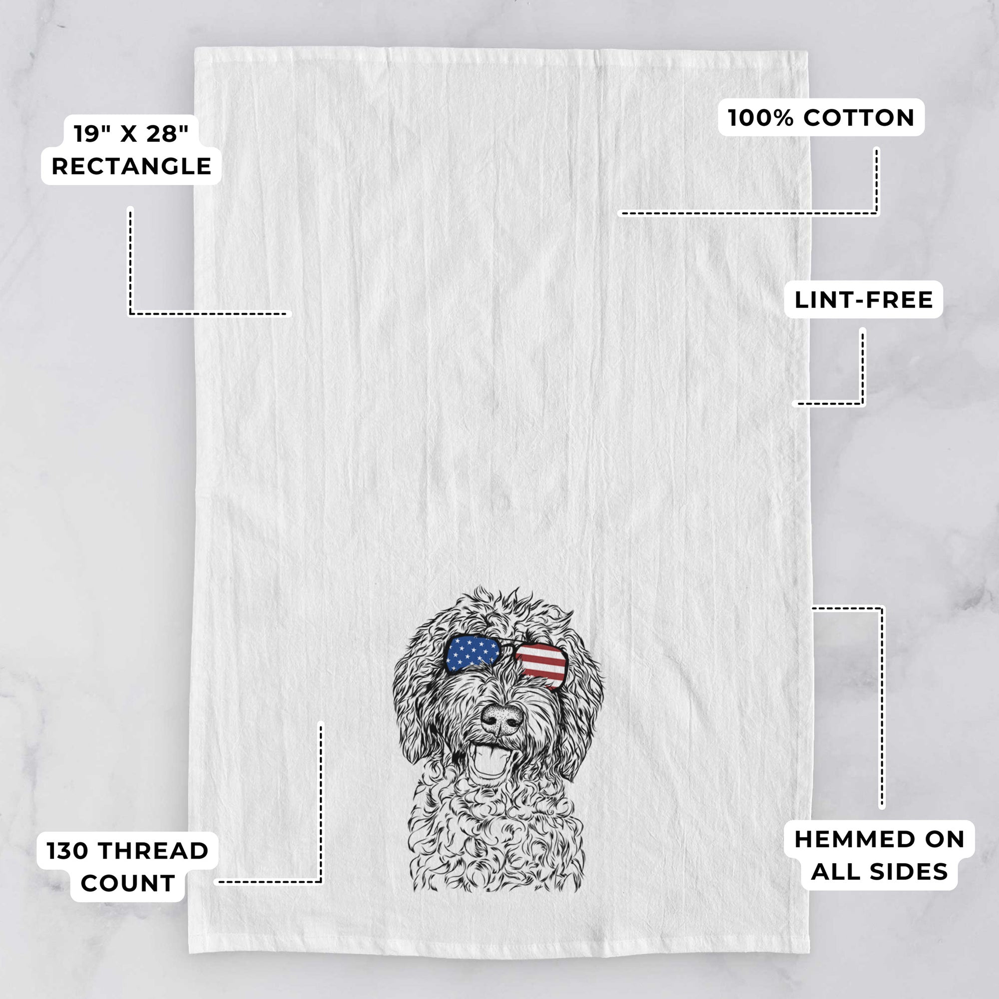 Jack the Chocolate Labradoodle Tea Towel