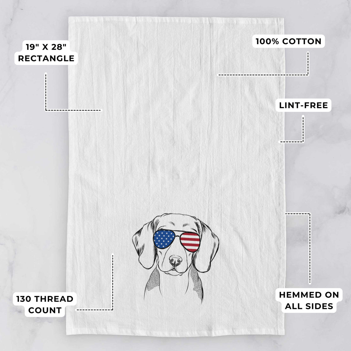 Jake the Beagle Tea Towel