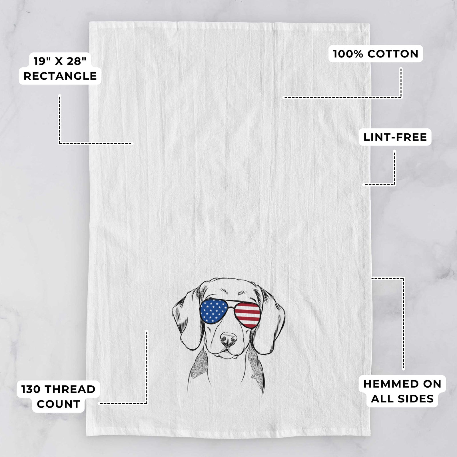Jake the Beagle Tea Towel