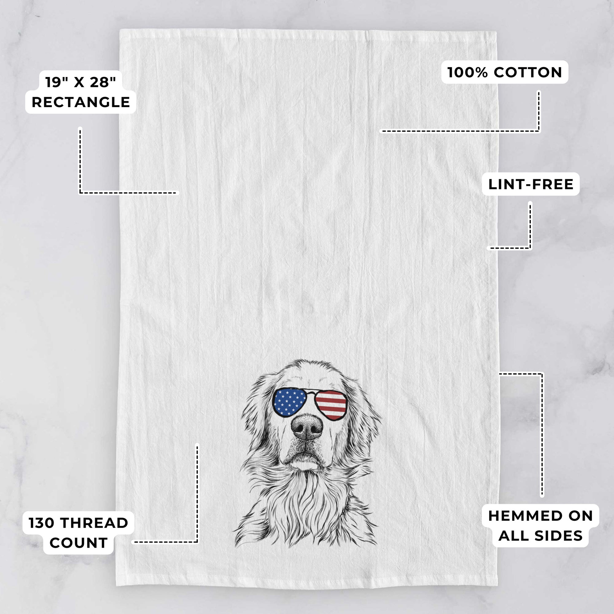 Jake aroni the Golden Retriever Tea Towel