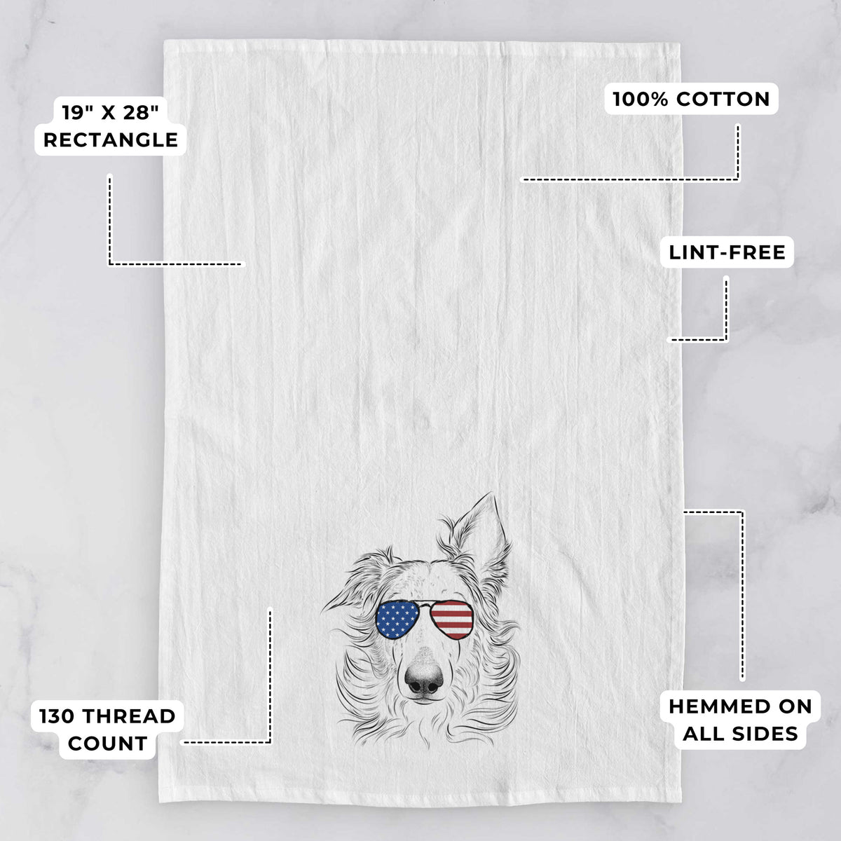 Jasha the Borzoi Tea Towel
