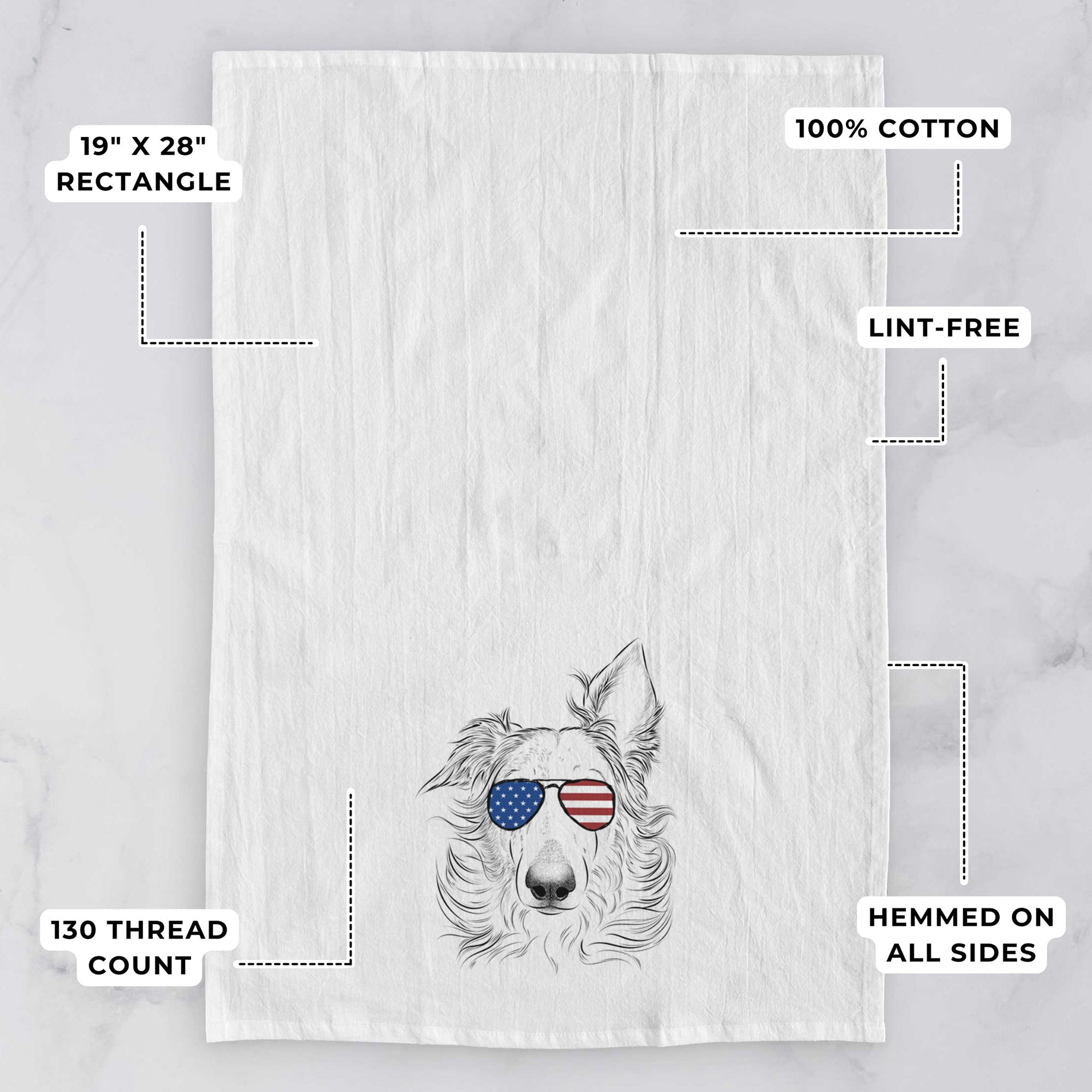 Jasha the Borzoi Tea Towel