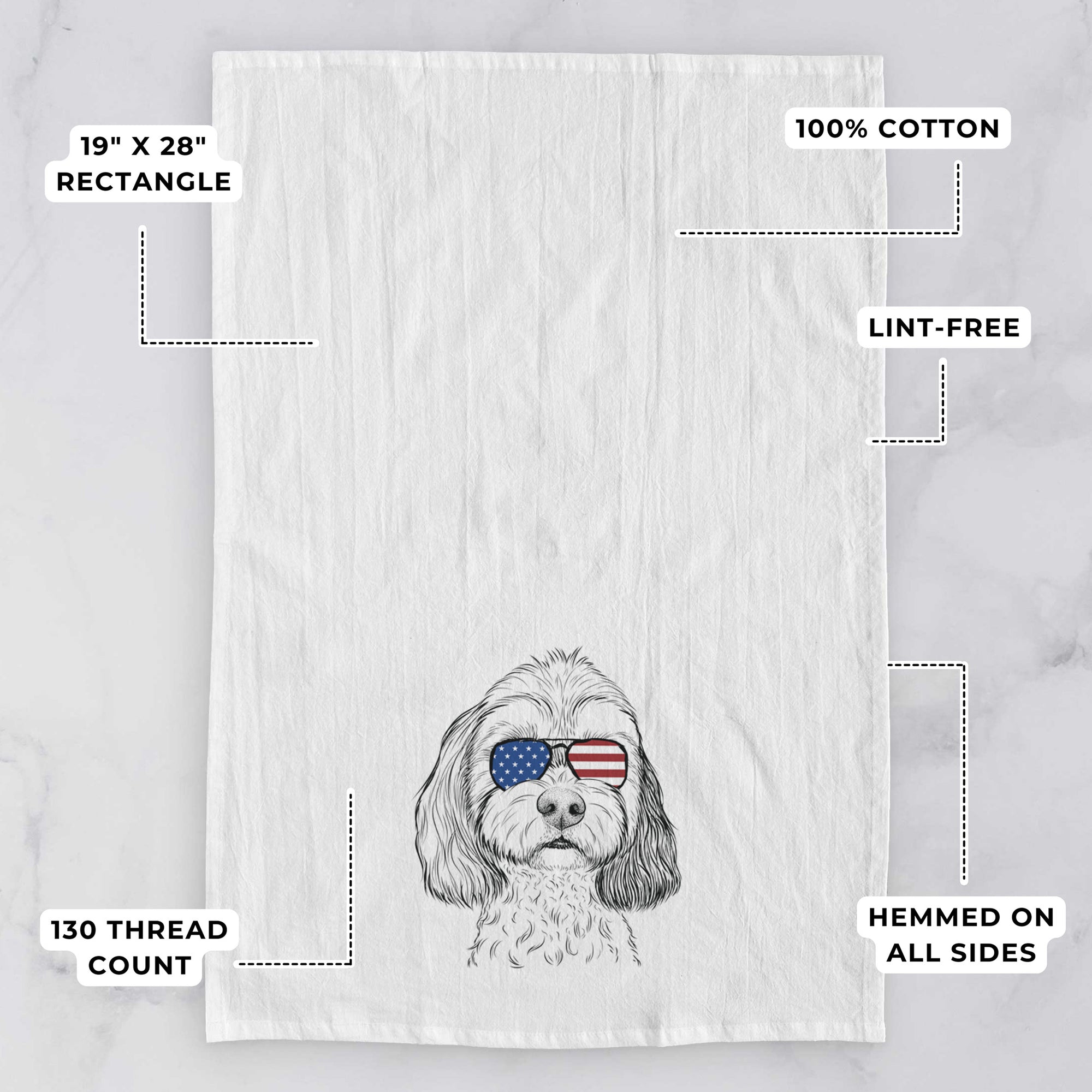 Jasper Diggins the Cavapoo Tea Towel