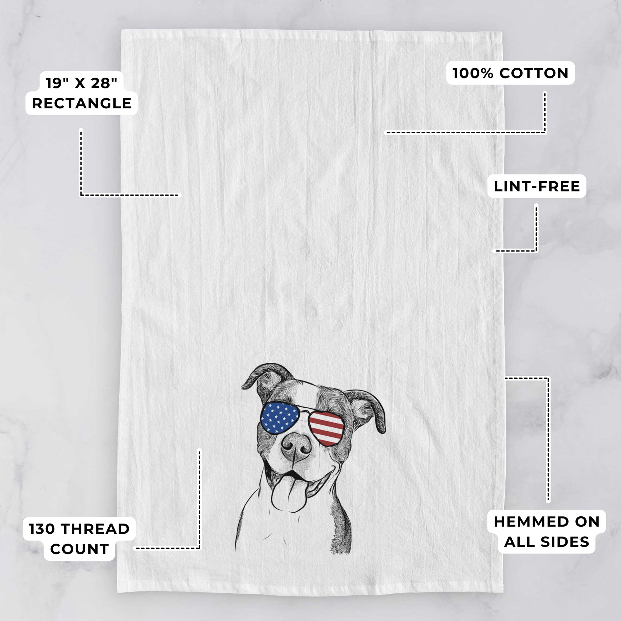 Jax the American Pitbull Terrier Mix Tea Towel