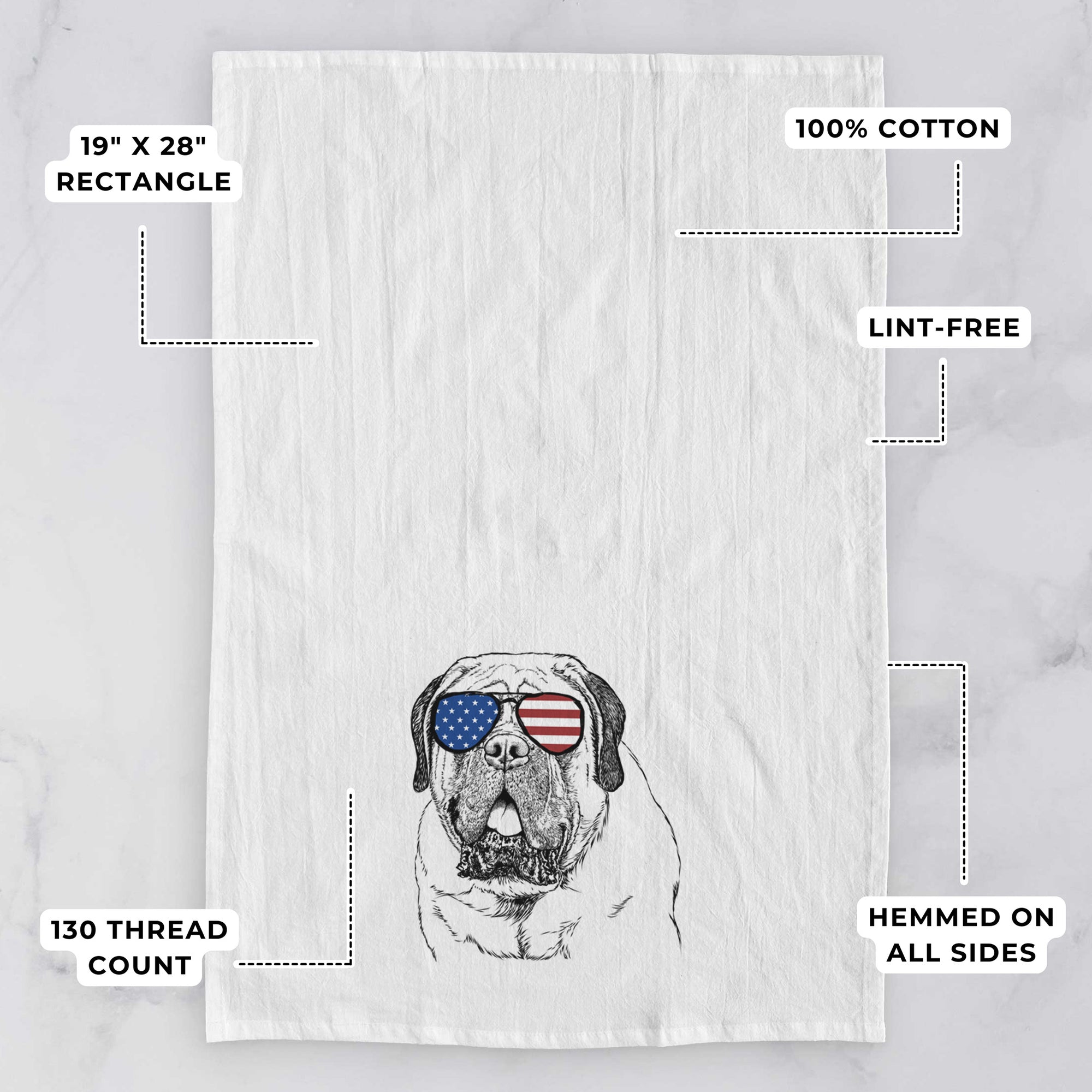 Jed the English Mastiff Tea Towel