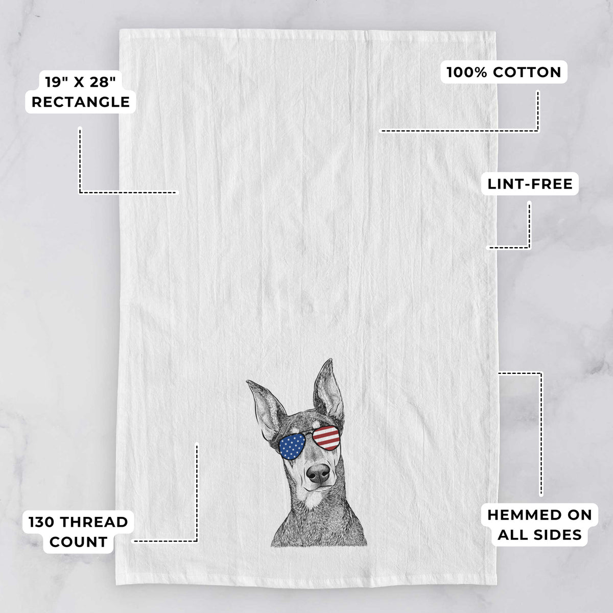 Jenna the Doberman Pinscher Tea Towel
